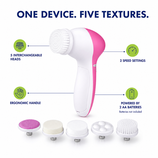 Facial Cleansing Brush Waterproof Face Spin 5 Brush Heads