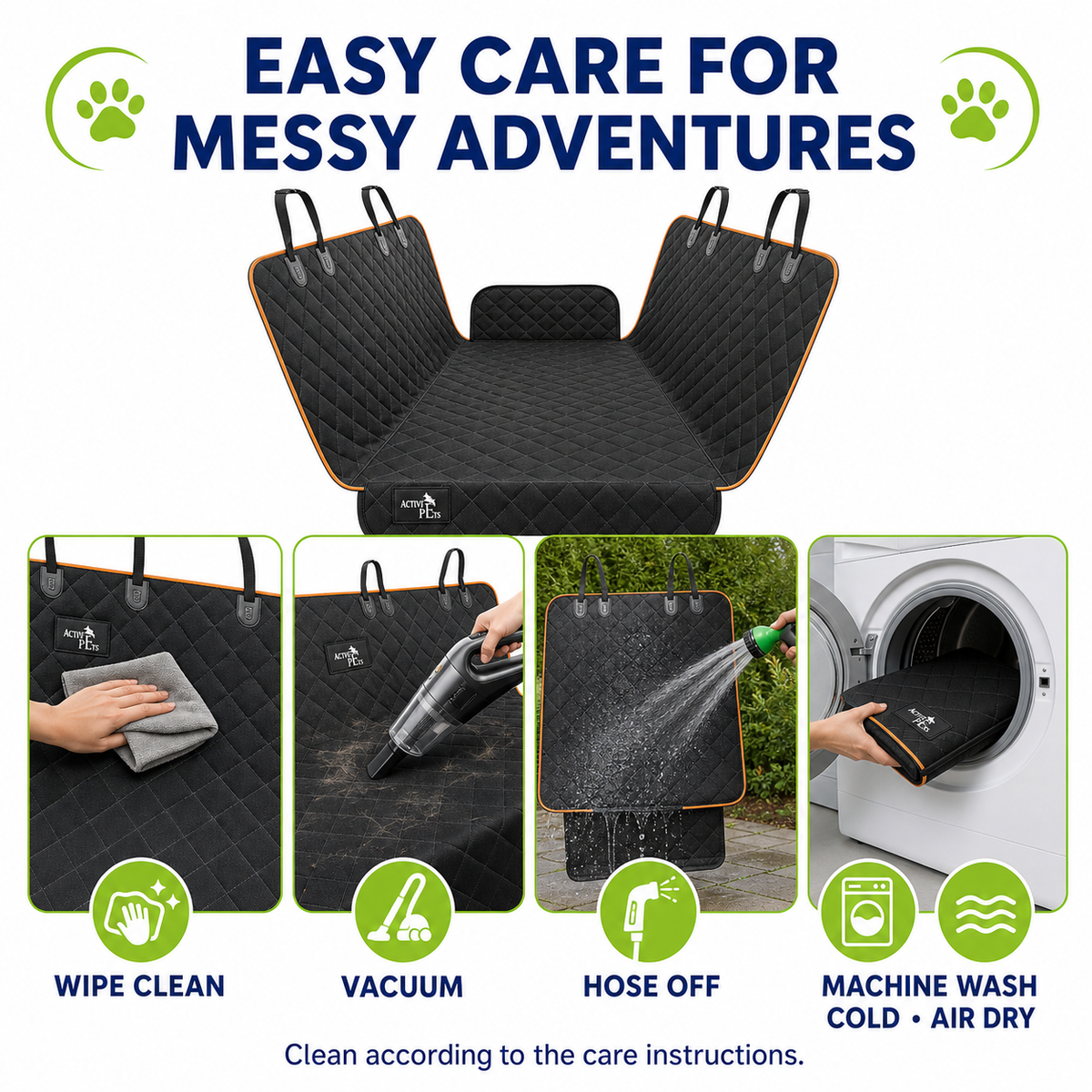 Waterproof Dog Back Seat Cover & Pet Hammock, Durable Nonslip Protector for Cars, SUVs and Trucks