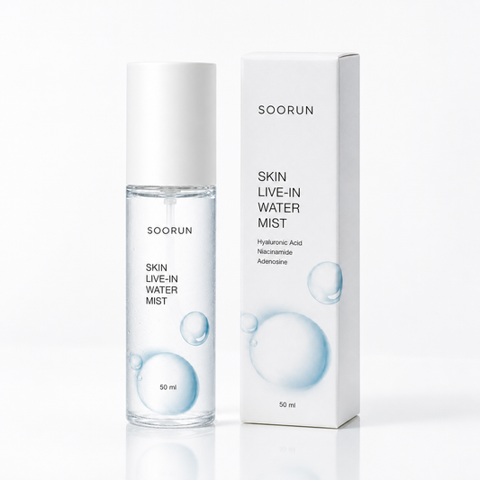 SOORUN Skin Live-In Water Mist 50ml (1.69 fl oz) | Korean Hyaluronic Acid Mist for Instant Deep Hydration