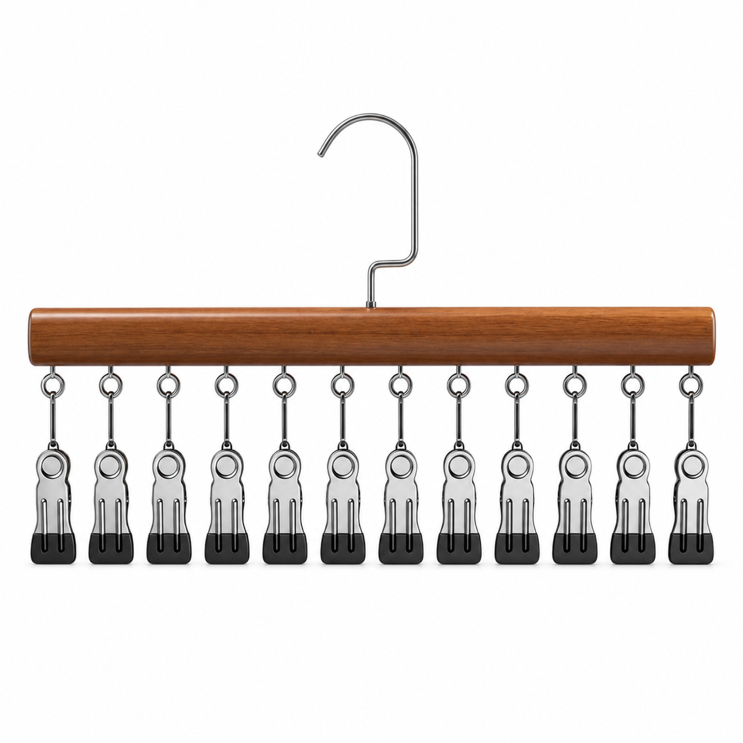 360 Rotating Hanging Closet Organizer with 12 Clips for Socks, Hats & More