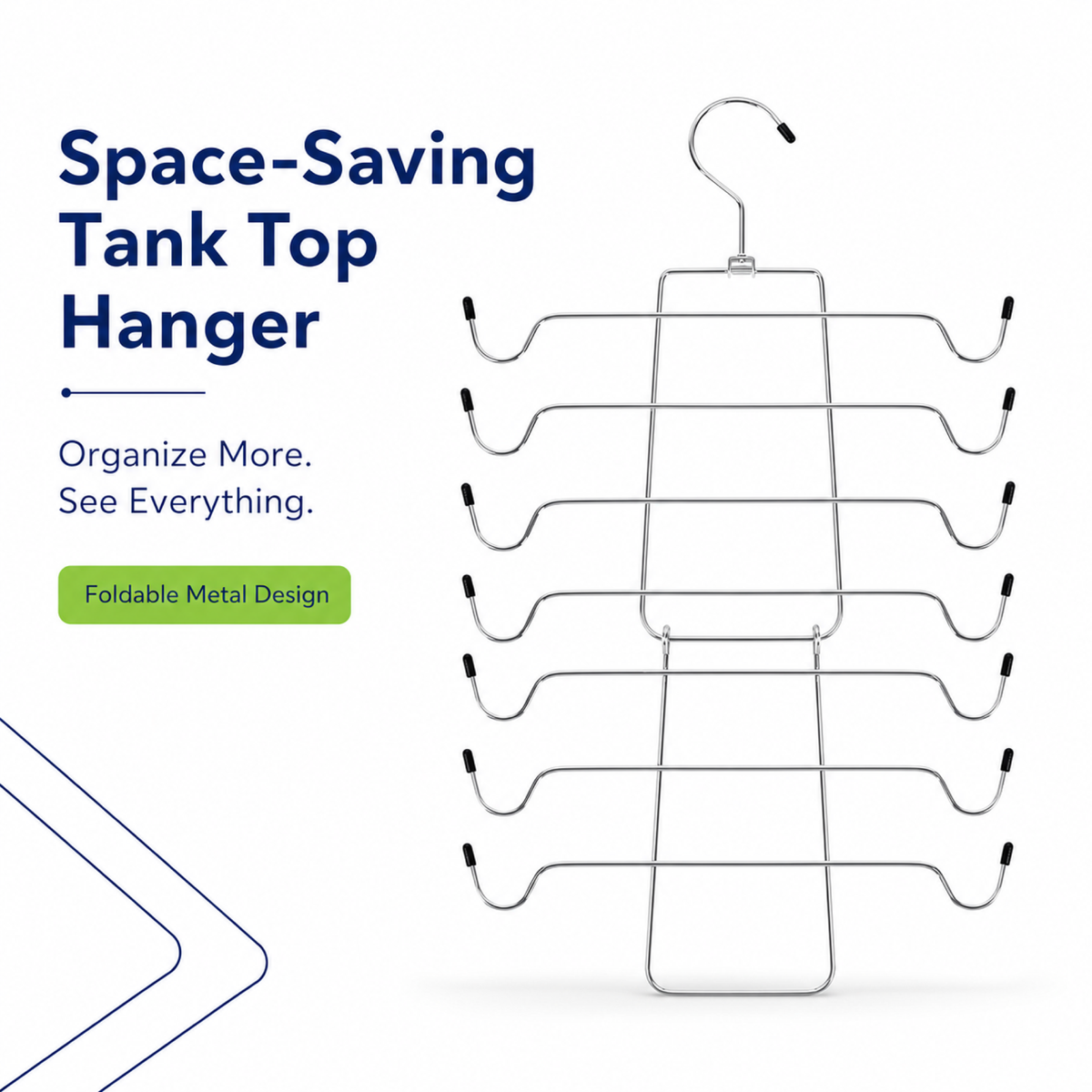 2-Pack Tank Top Hanger with 32 Hooks, Rotating Closet Space Saver