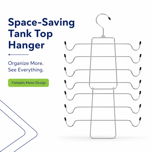 2-Pack Tank Top Hanger with 32 Hooks, Rotating Closet Space Saver