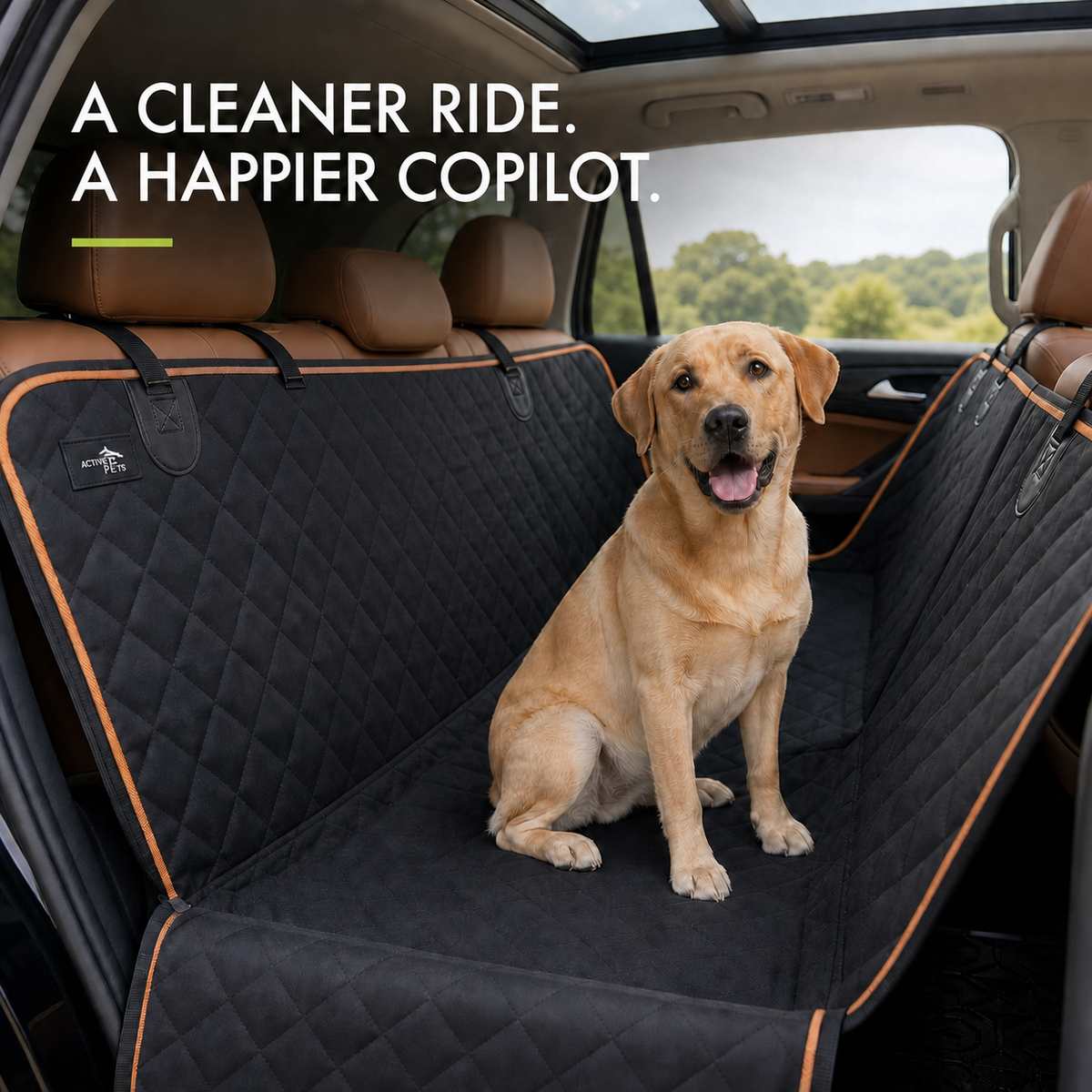 Waterproof Dog Back Seat Cover & Pet Hammock, Durable Nonslip Protector for Cars, SUVs and Trucks