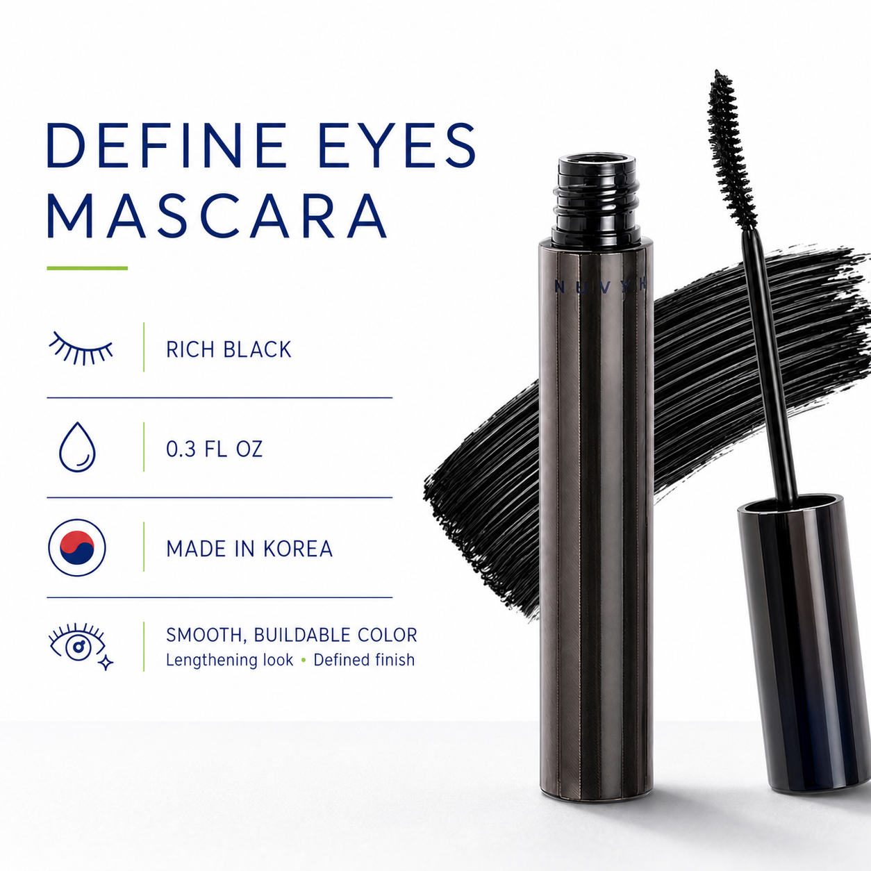 HEAVY MAKEUP Define Eyes Mascara Long&Lash | No Smudging No Clumping | Korean Eye Makeup