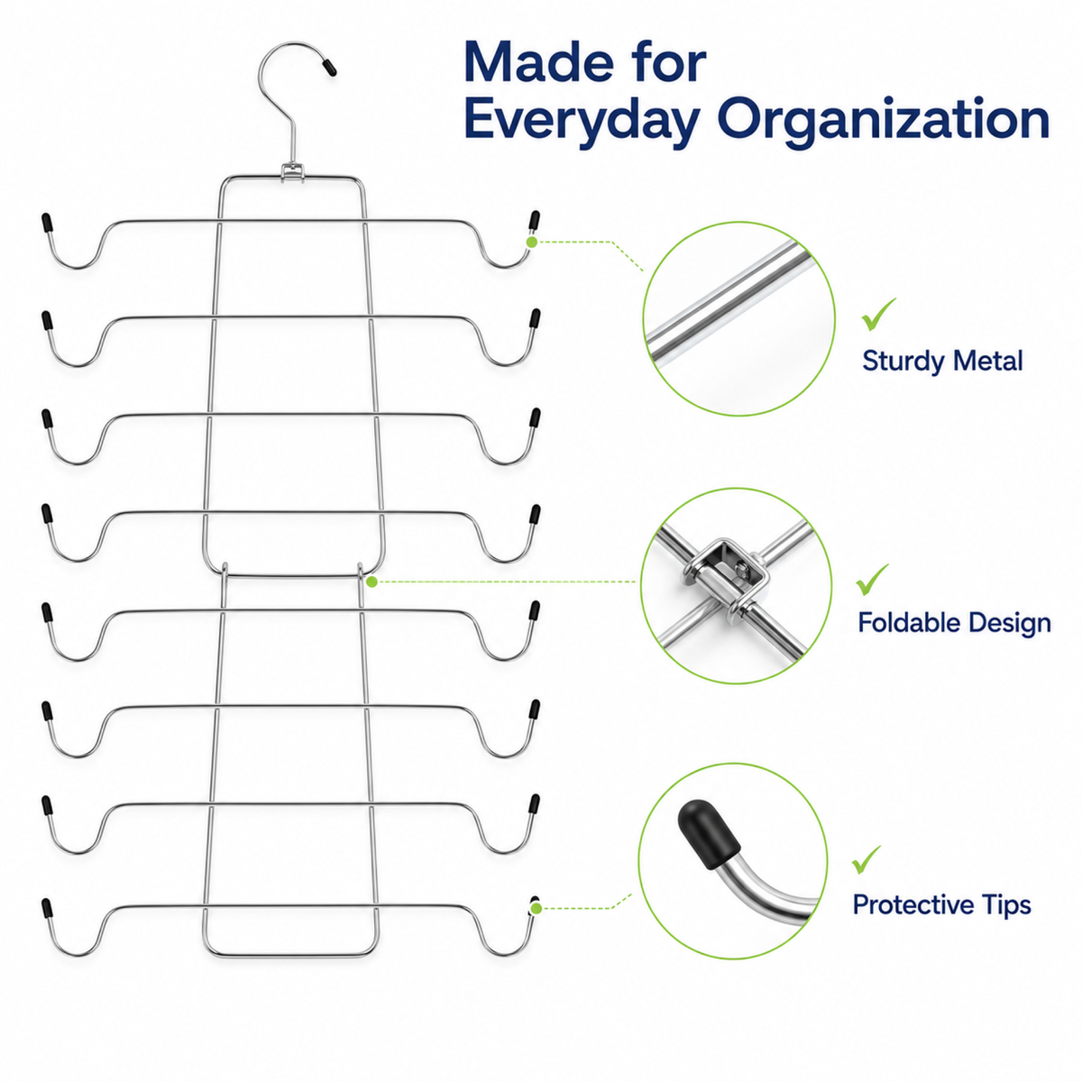 2-Pack Tank Top Hanger with 32 Hooks, Rotating Closet Space Saver