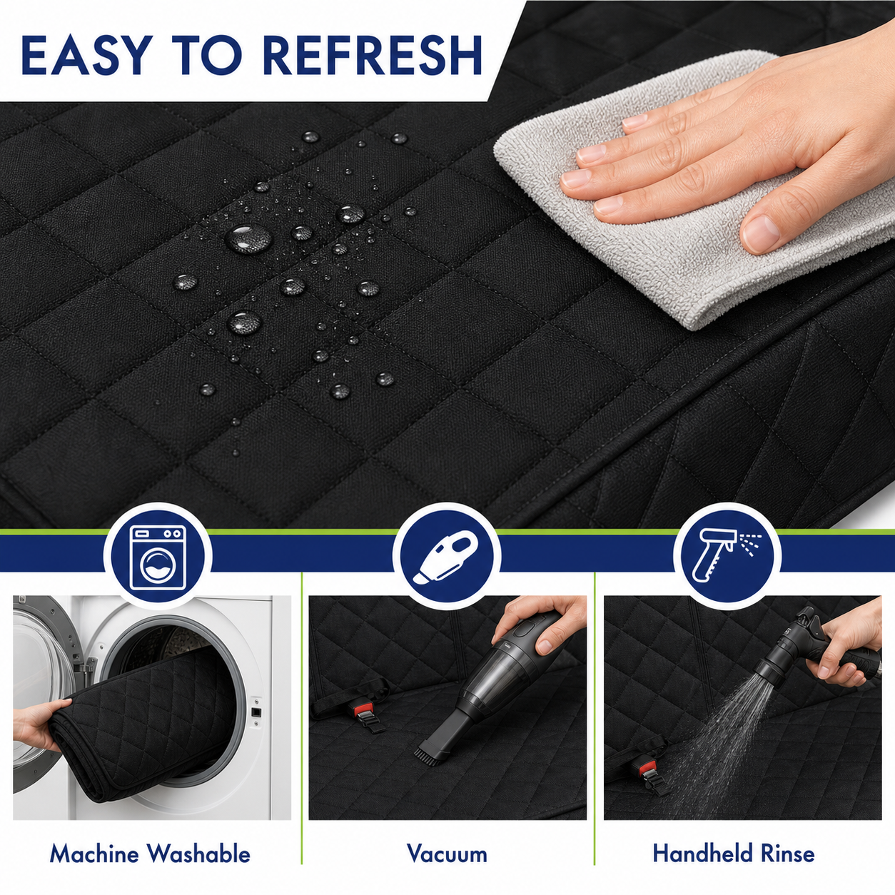 Waterproof Dog Car Back Seat Cover with Armrest Access for SUVs & Trucks
