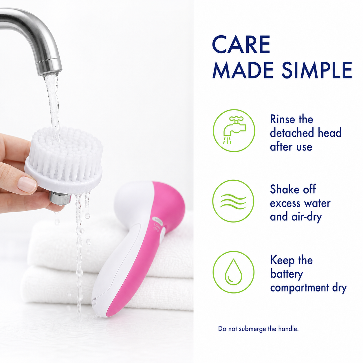 Facial Cleansing Brush Waterproof Face Spin 5 Brush Heads