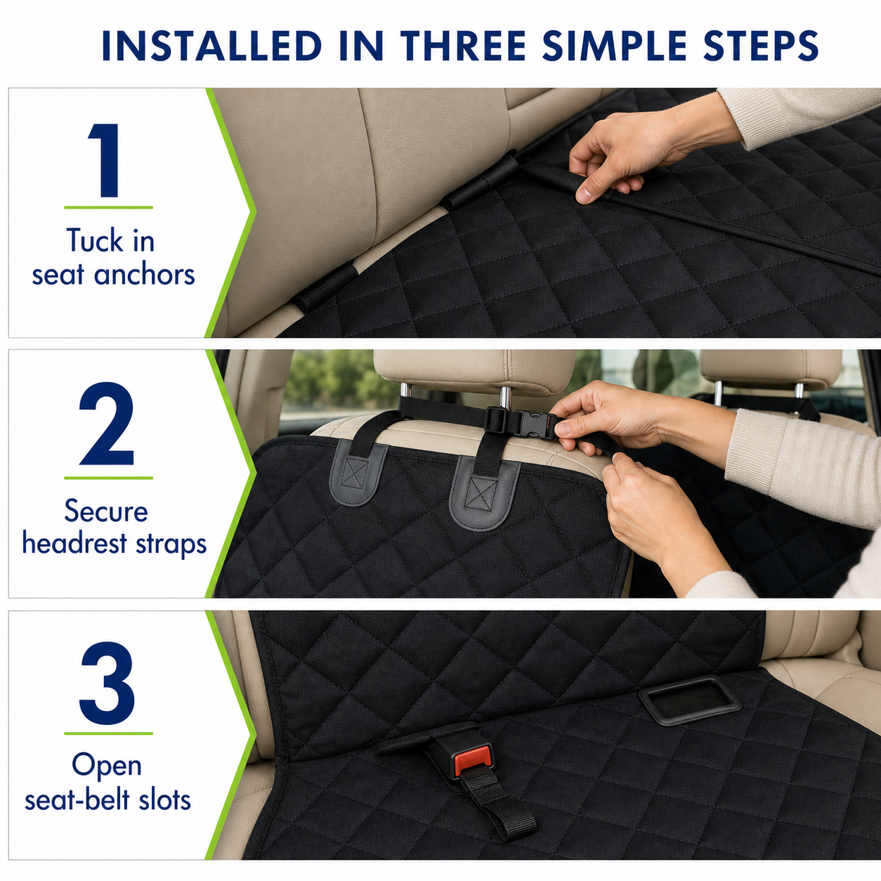 Waterproof Dog Car Back Seat Cover with Armrest Access for SUVs & Trucks