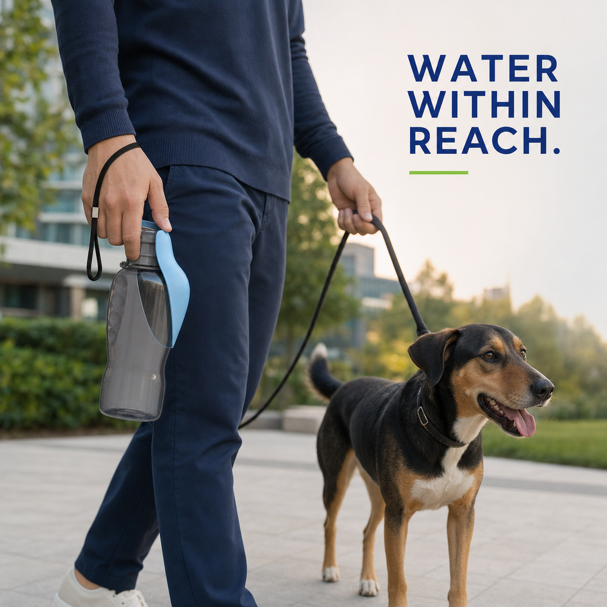 800ml Portable Dog Water Bottle with Foldable Bowl for Large Dogs Outdoors