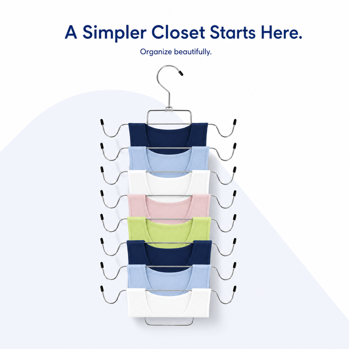 2-Pack Tank Top Hanger with 32 Hooks, Rotating Closet Space Saver