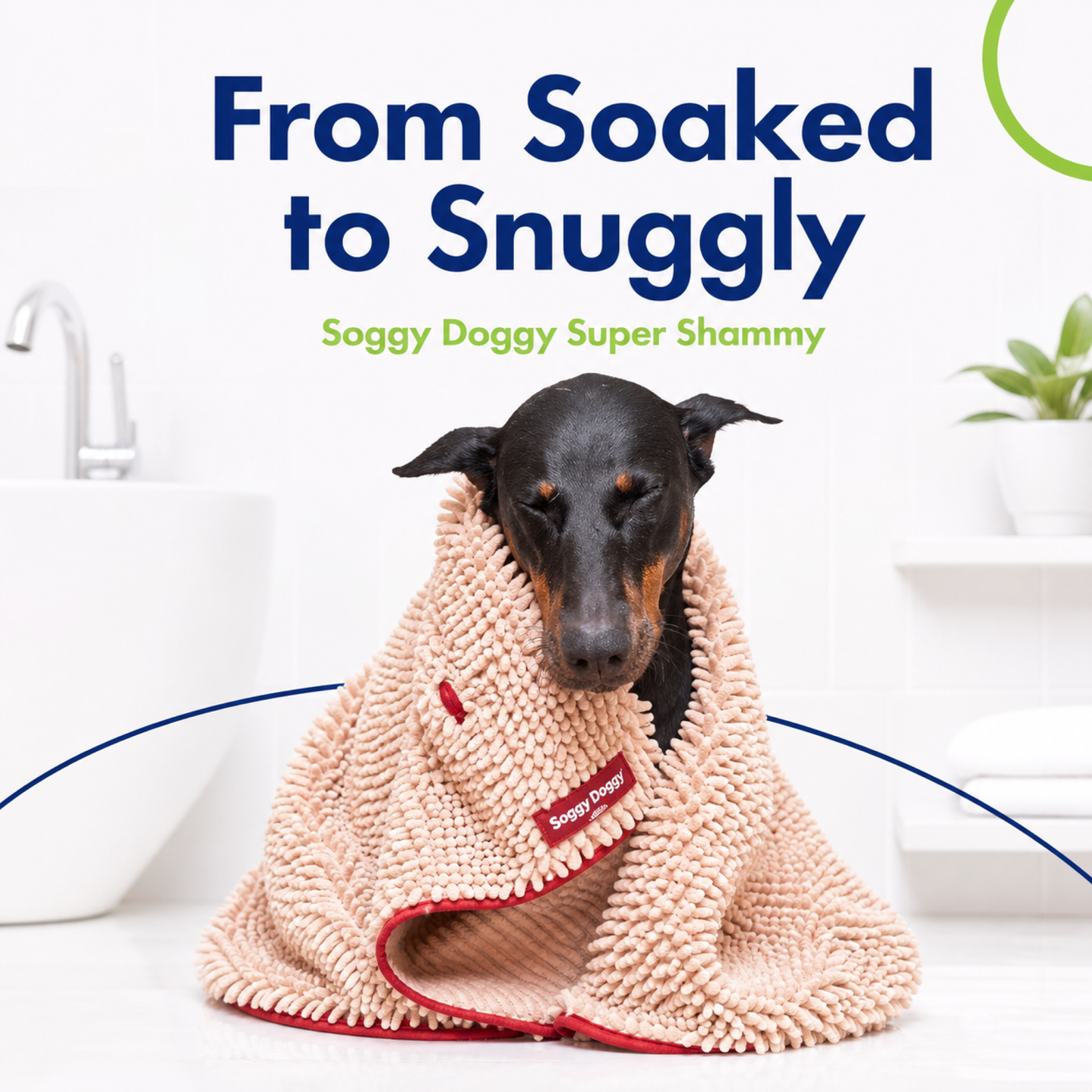 Soggy Doggy Super Shammy Microfiber Dog Towel for Wet Dogs and Muddy Paws