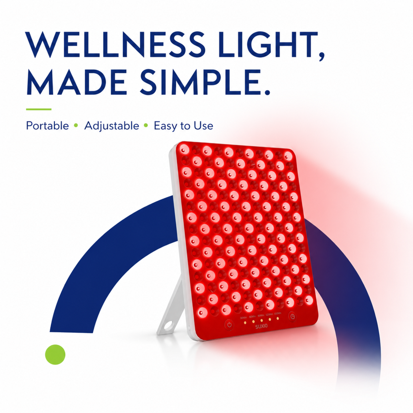 Portable 165 LED Red Light Therapy Panel for Face & Body, 660nm - 850nm