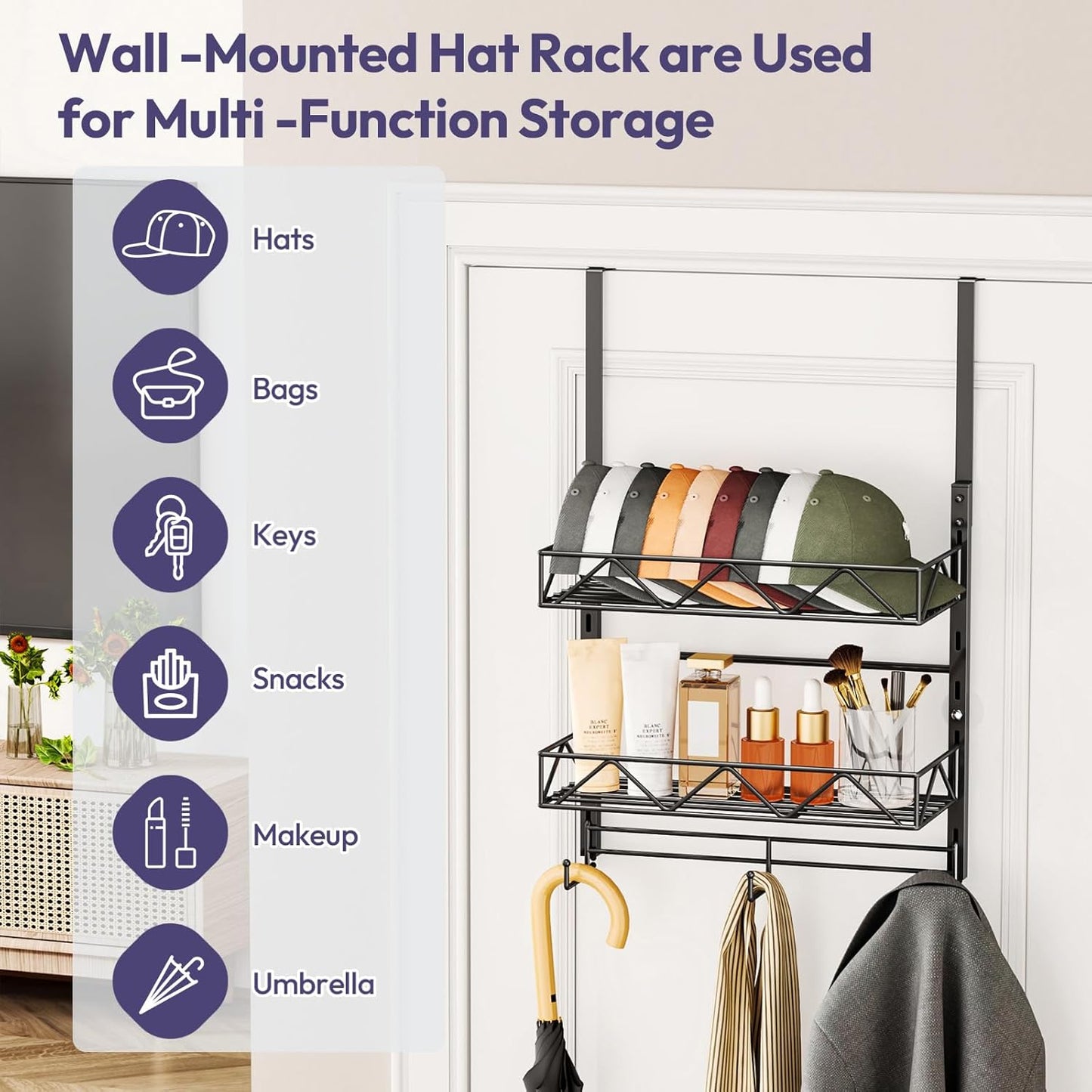 Hat Organizer and Hanging Closet Organizer