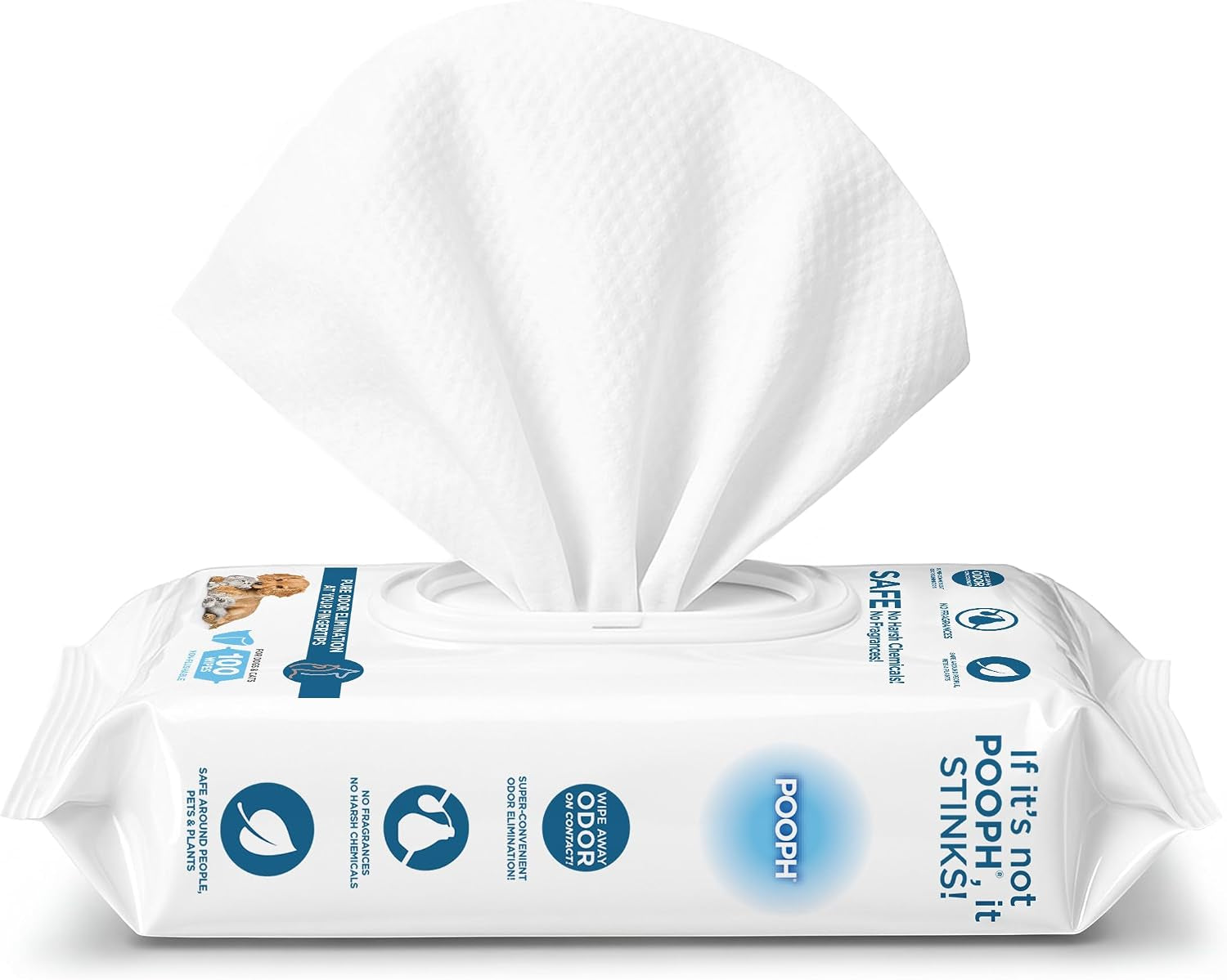 ® Pure Wipes™ Odor Eliminating, Fragrance Free, 100 Count | Fragrance-Free Wipes for Cleaning Paws, Ears, Face, Fur, Crates, and Other Pet Surfaces. Includes 100 Wipes