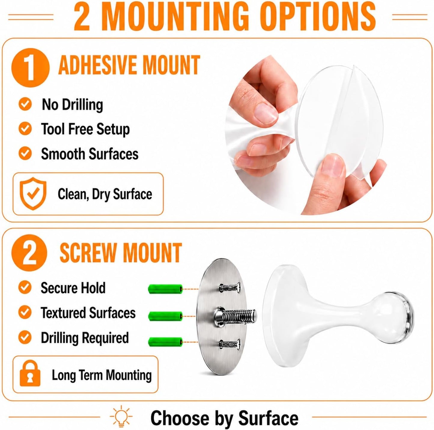 Magnetic Door Stop No Drilling Door Stop with 3D Adhesive Tapes Keep Door Open Door Stainless Steel Screws for Stronger Mount (White)