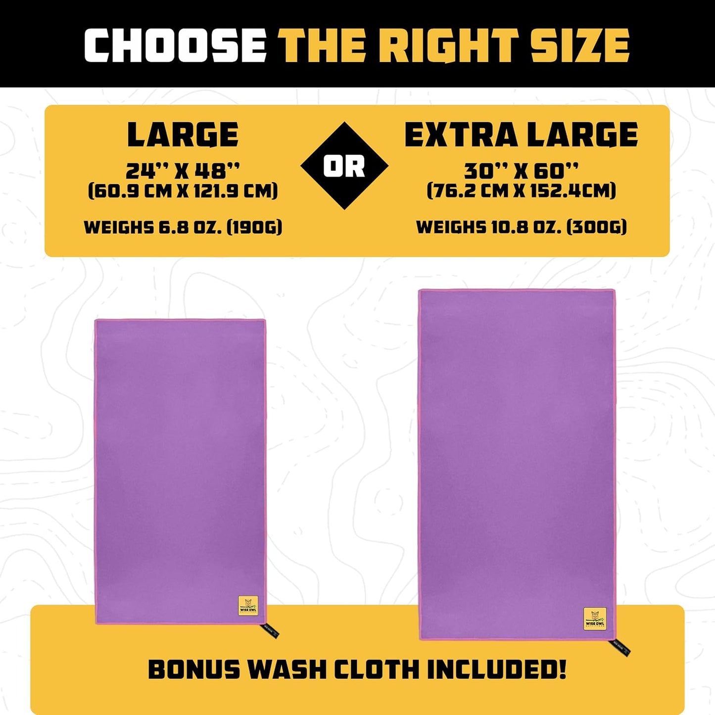 Microfiber Camping Towel - Quick Dry Towel for Travel, Backpacking, Hiking, Beach, Gym & Yoga - Compact, Fast Drying & Lightweight