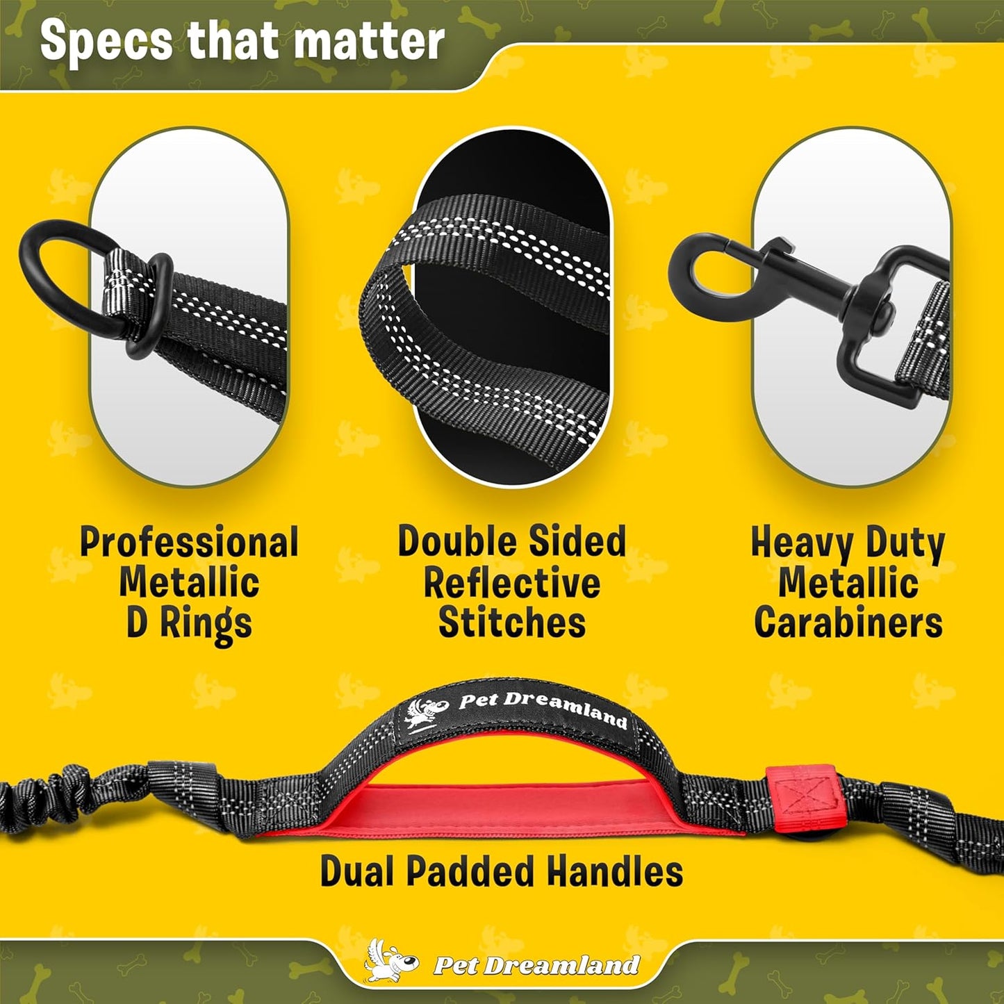 Durable Hands Free Double Leash for Two Dogs - No More Tangles