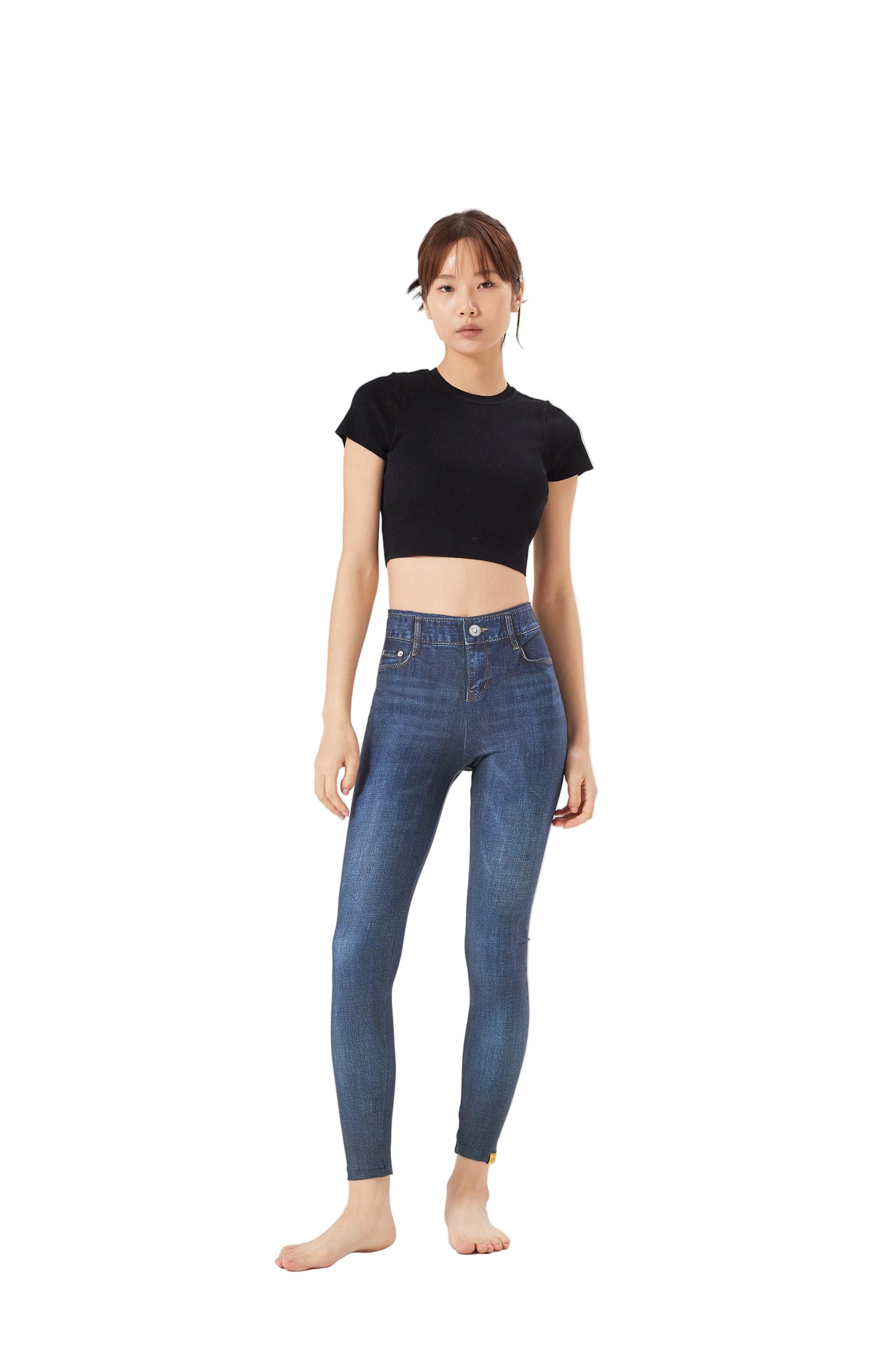 LESTIGE Denim-Look High Waist Leggings – Deep Indigo | Made in Korea | Sizes S–2XL