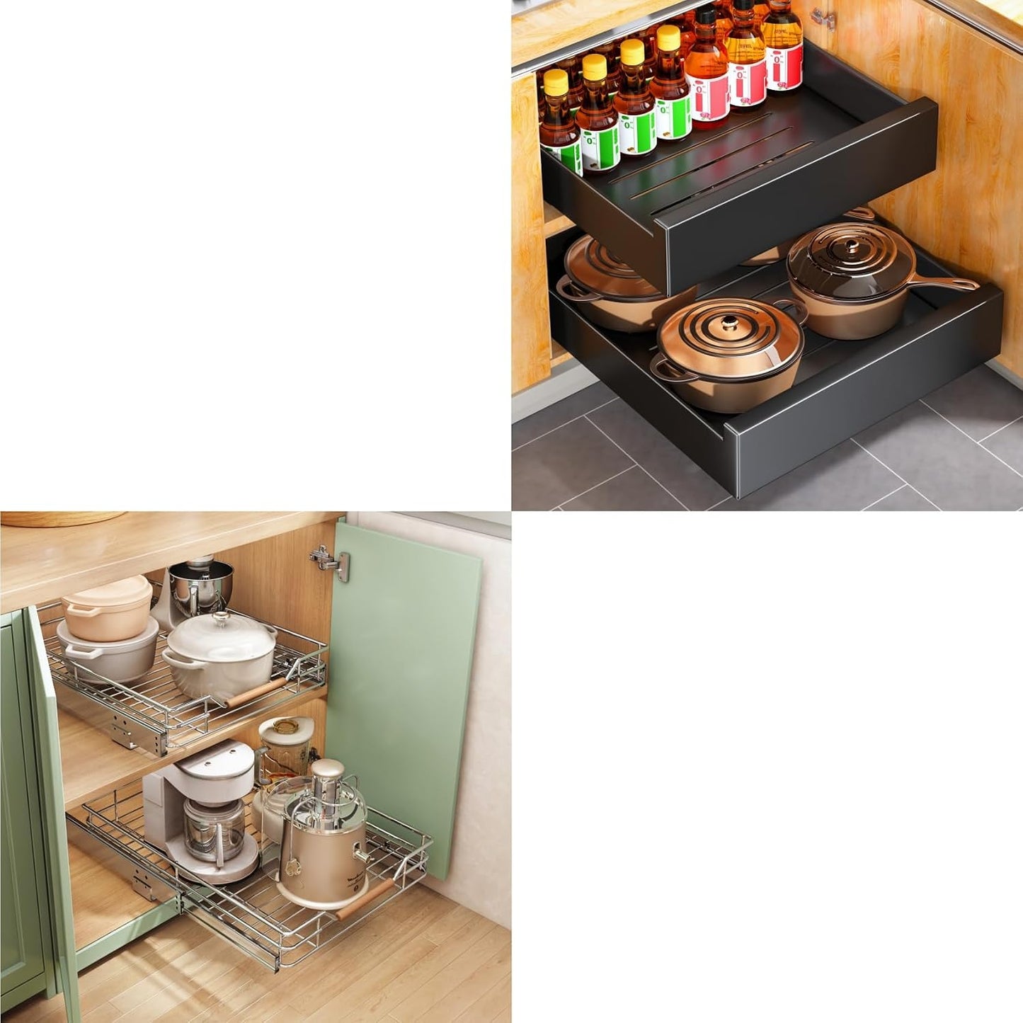 1PC Pull Out Cabinet Organizer+ 1PC Pull Out Cabinet Organizer Bundle