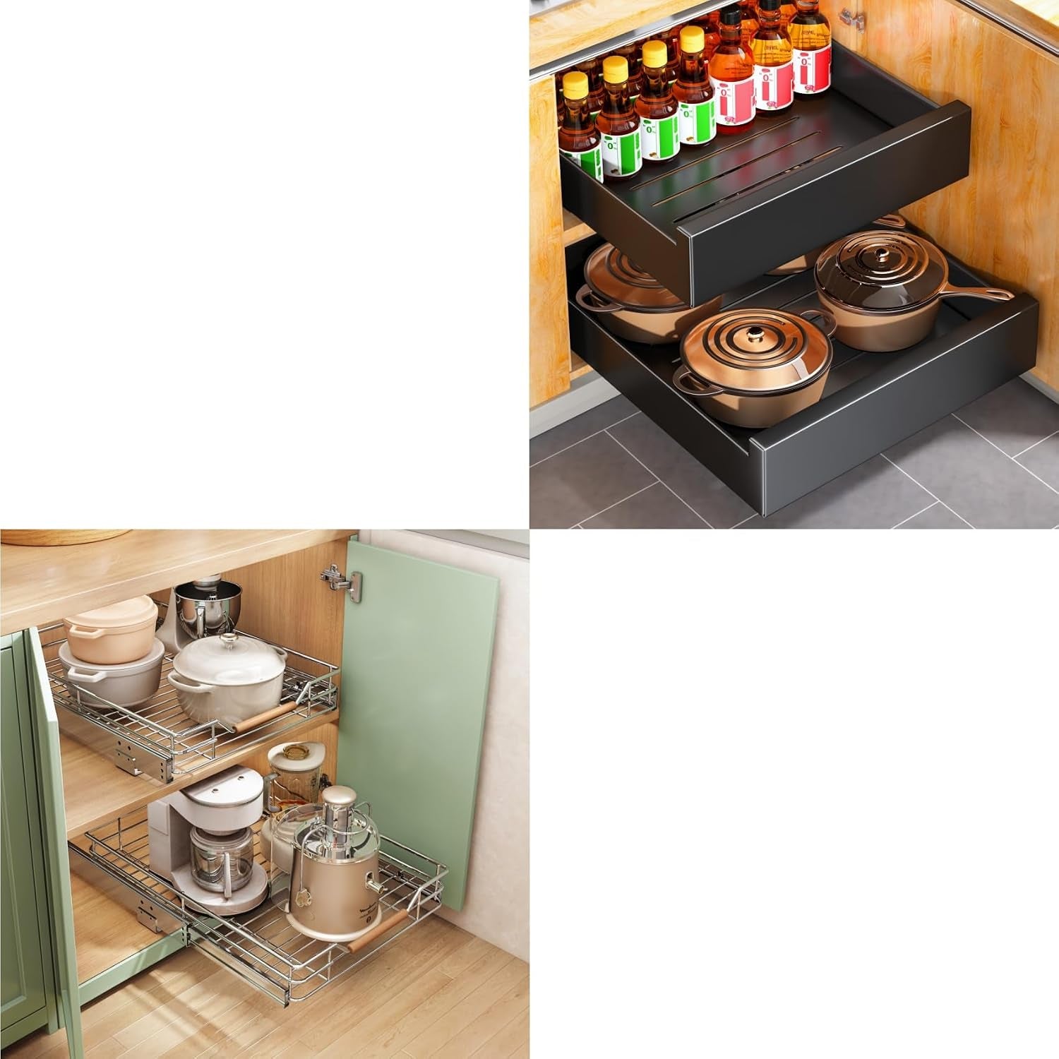 1PC Pull Out Cabinet Organizer+ 1PC Pull Out Cabinet Organizer Bundle