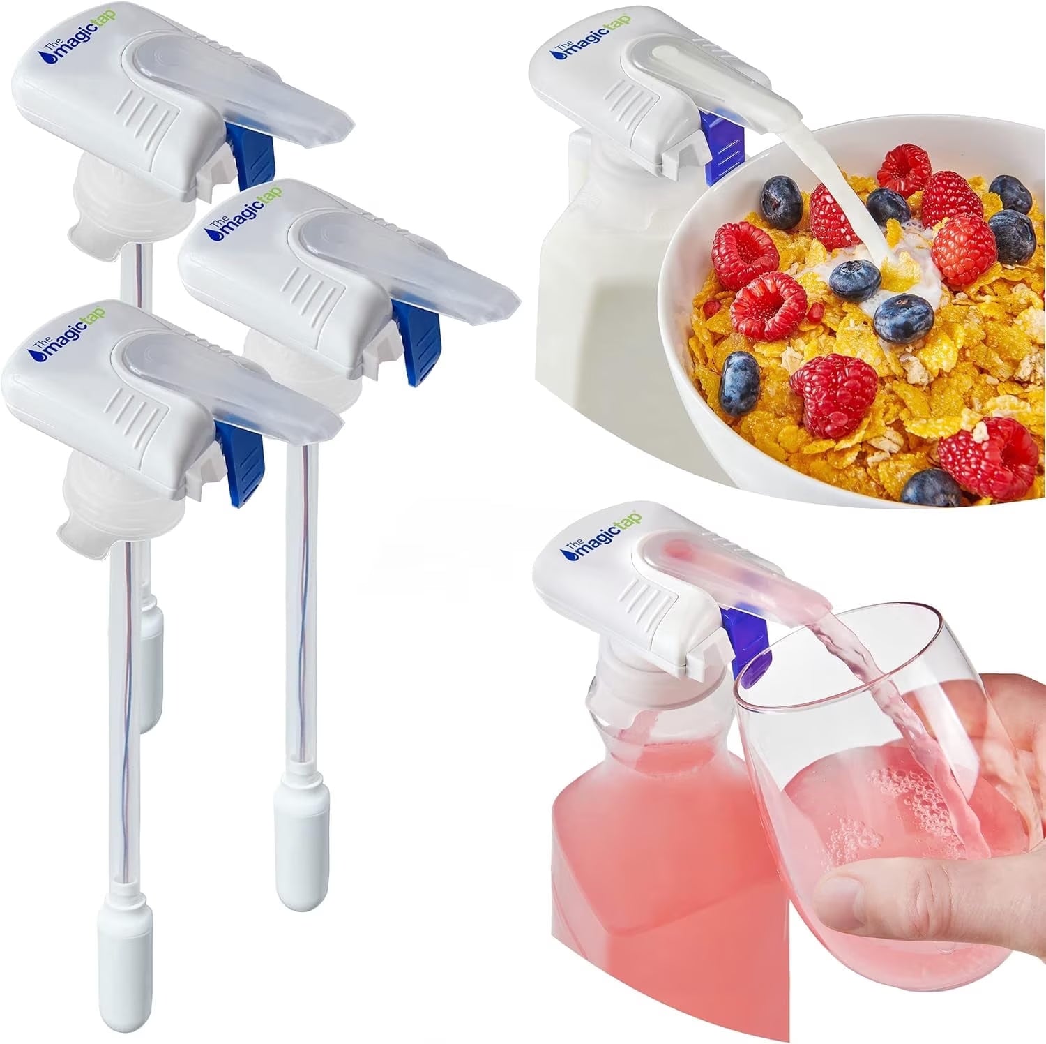 3-Pack Automatic Drink Dispenser - Convenient White Beverage Solution