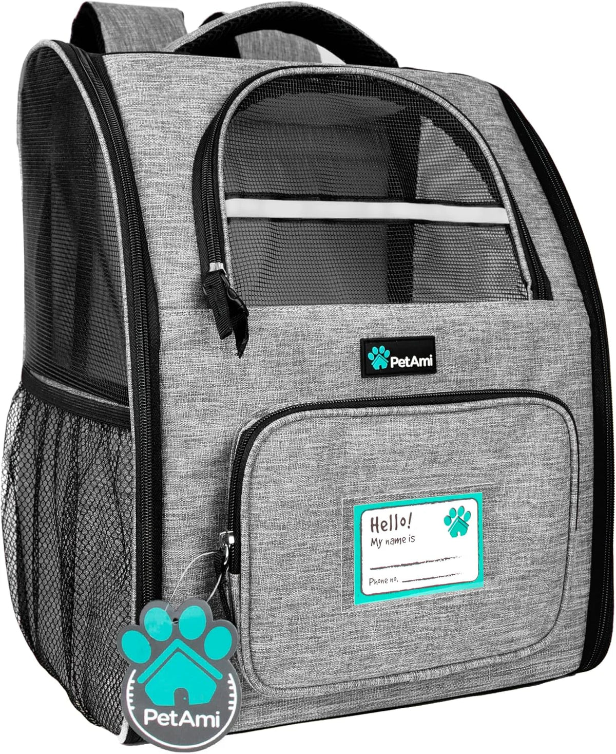 Airline-Approved Pet Backpack Carrier for Dogs & Cats up to 18 lbs, Charcoal, Gray, or  Black