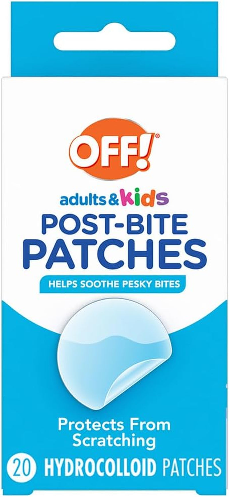 OFF! Post-Bug Bite Patches for Adults & Kids, Camping Essentials, Hydrocolloid Soothing Patches, Latex -Free, 20 Count