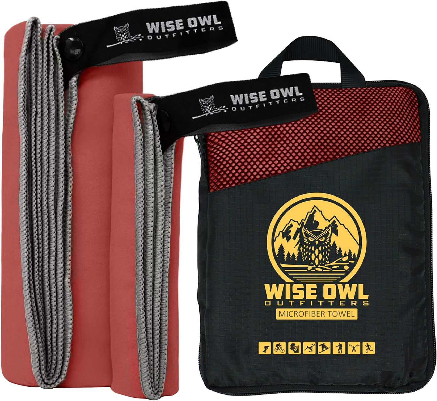 Microfiber Camping Towel - Quick Dry Towel for Travel, Backpacking, Hiking, Beach, Gym & Yoga - Compact, Fast Drying & Lightweight