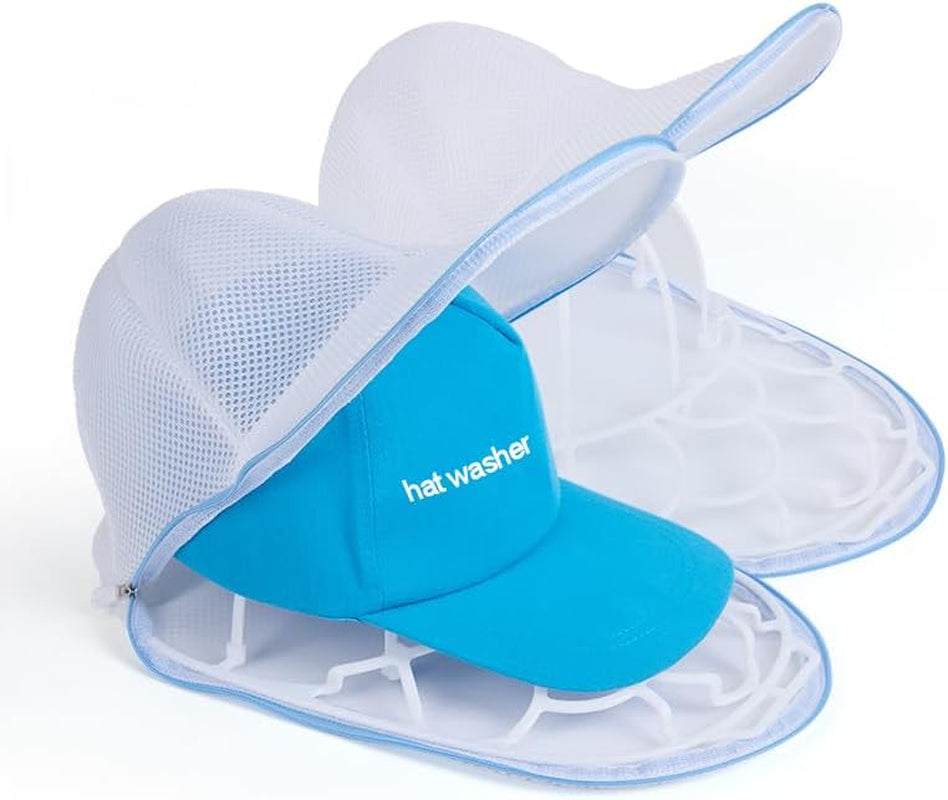 Hat Washer Cage Hats Cleaner, 4Pcs (2 Cages + 2 Bags) Hat Washer for Washing Machine,Suitable for Washing Machines or Dishwashers, Various Sizes of Flat and Curved Baseball Cap Cleaning Machines