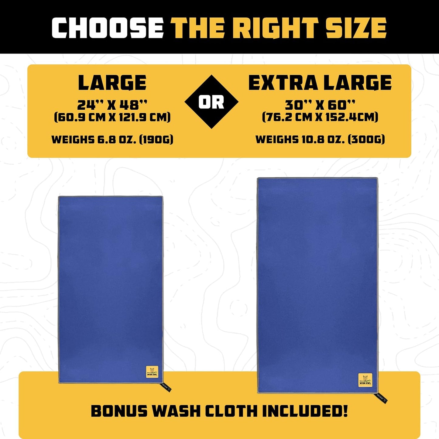 Microfiber Camping Towel - Quick Dry Towel for Travel, Backpacking, Hiking, Beach, Gym & Yoga - Compact, Fast Drying & Lightweight