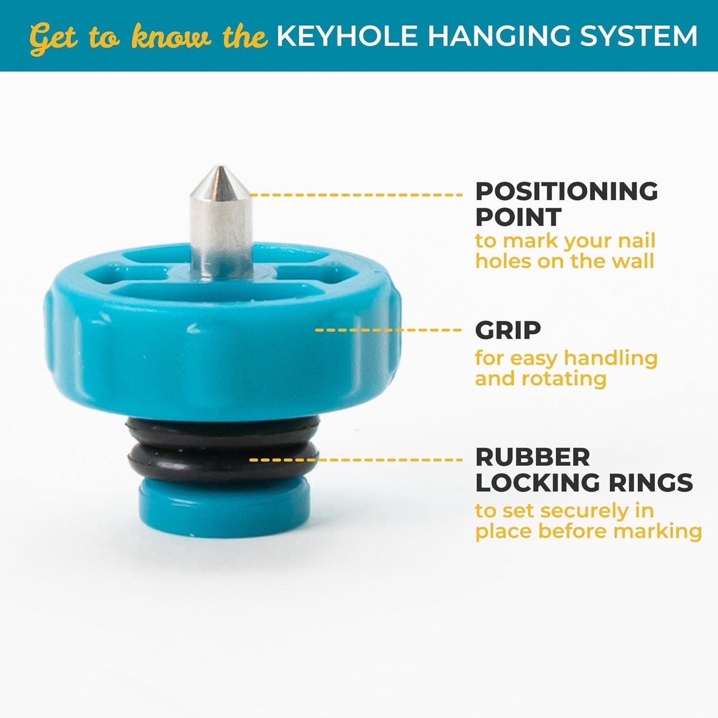 Keyhole Hanging System with 2 Keyhole Pins and 10 Standoff Mounting Screws for Mirrors Frames Shelves and Wall Décor