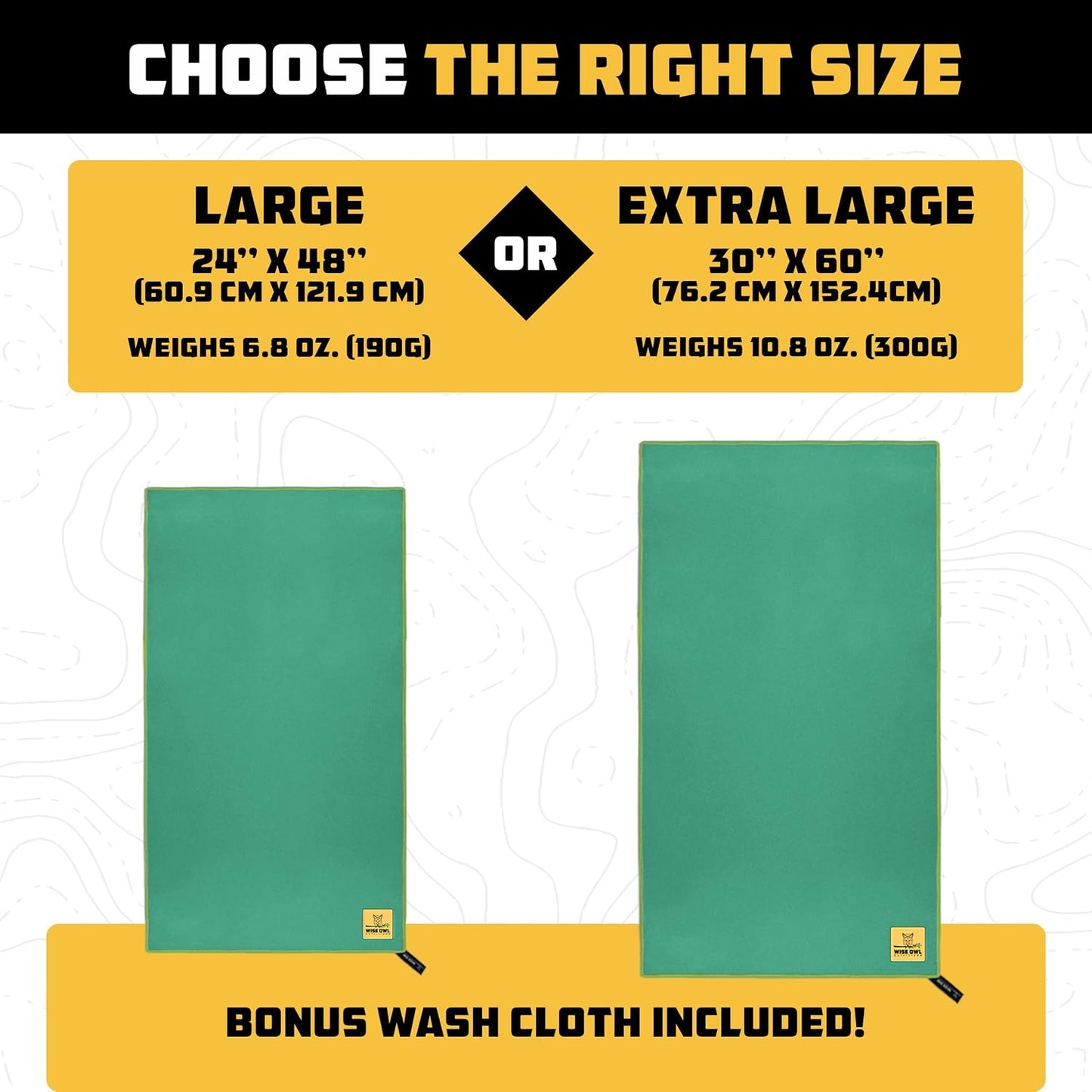 Microfiber Camping Towel - Quick Dry Towel for Travel, Backpacking, Hiking, Beach, Gym & Yoga - Compact, Fast Drying & Lightweight