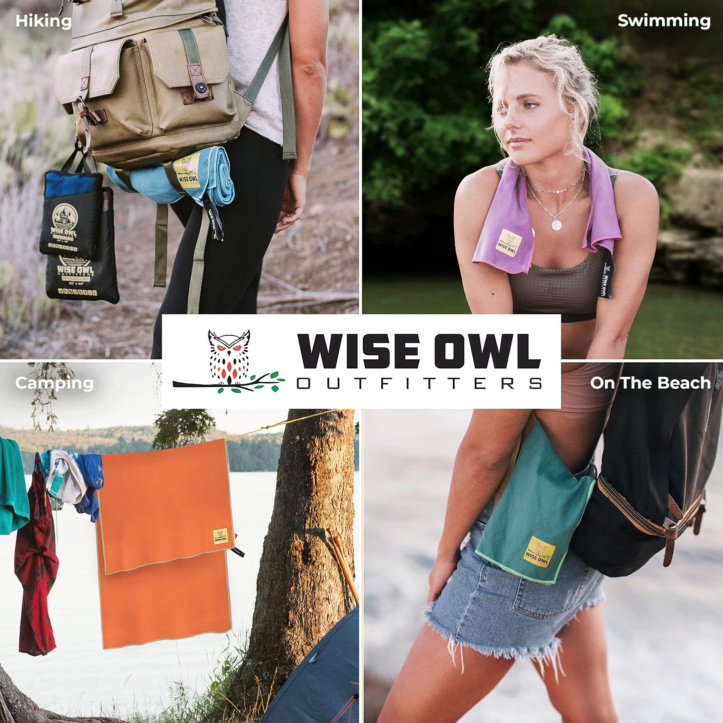 Microfiber Camping Towel - Quick Dry Towel for Travel, Backpacking, Hiking, Beach, Gym & Yoga - Compact, Fast Drying & Lightweight