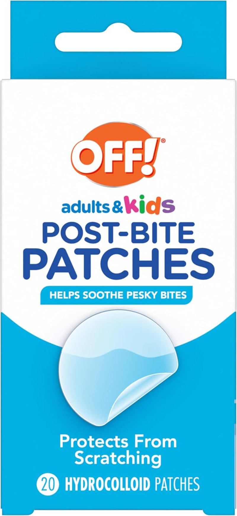 OFF! Post-Bug Bite Patches for Adults & Kids, Camping Essentials, Hydrocolloid Soothing Patches, Latex -Free, 20 Count