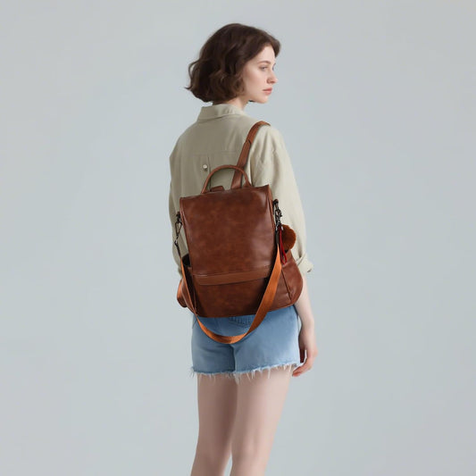 Women Backpack Purse PU Leather Anti-Theft Casual Shoulder Bag Fashion Ladies Satchel Bags