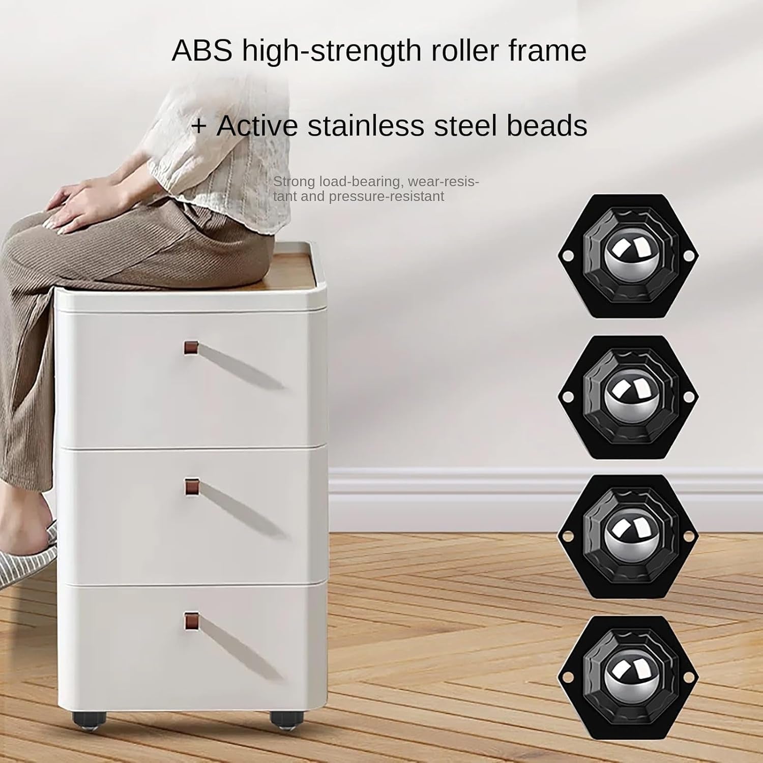 8 Pack Self Adhesive Caster Wheels, Swivel Wheels for Furniture, Load Capacity 30 LBS per Caster Wheels 1 Inch, Low Profile Paste Universal for Storage Box, Small Appliance Storage Bins (8)