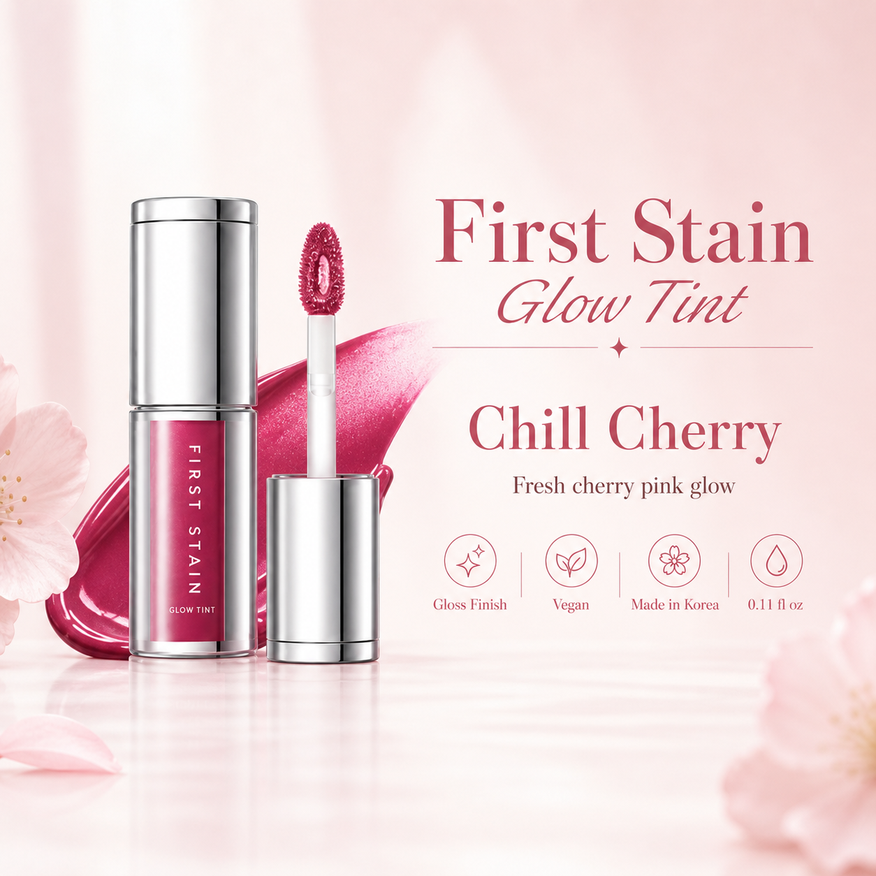 HEAVY MAKEUP First Stain Glow Tint | Glossy Lip Stain | Korean K-Beauty
