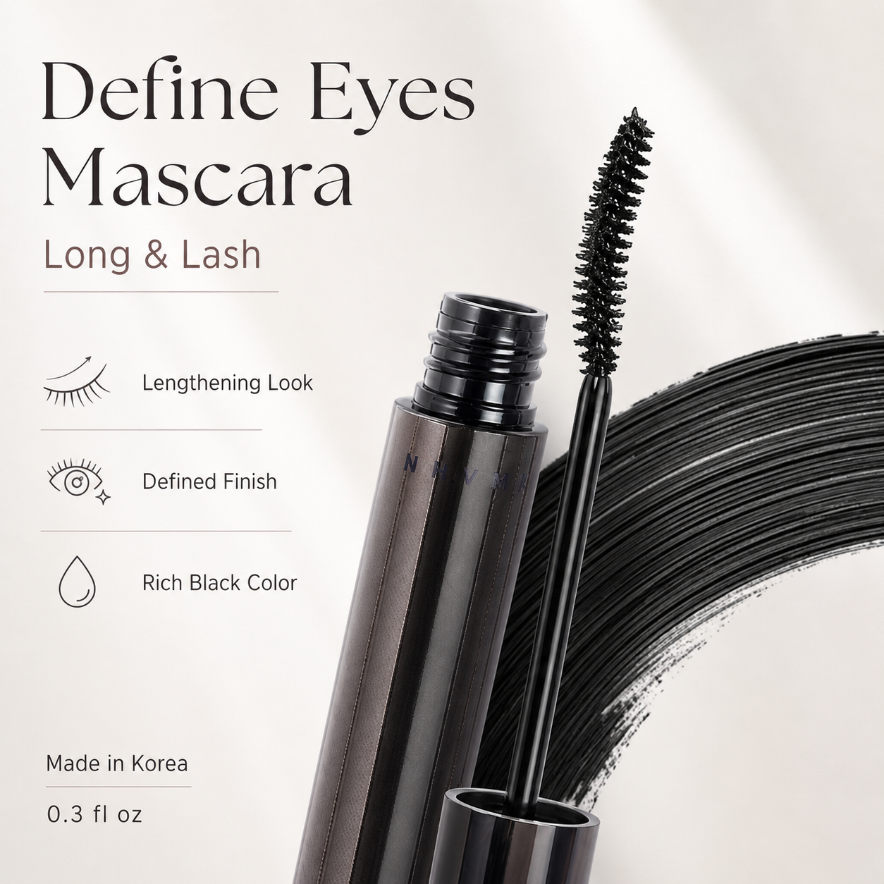 HEAVY MAKEUP Define Eyes Mascara Long&Lash | No Smudging No Clumping | Korean Eye Makeup