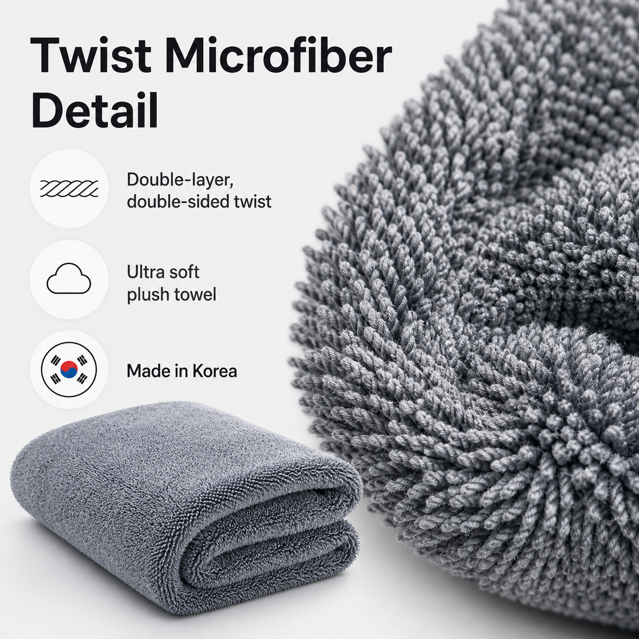 PURESTAR Superior Drying Towel L | 1100gsm Edgeless Korean Microfiber | Car Drying Towel