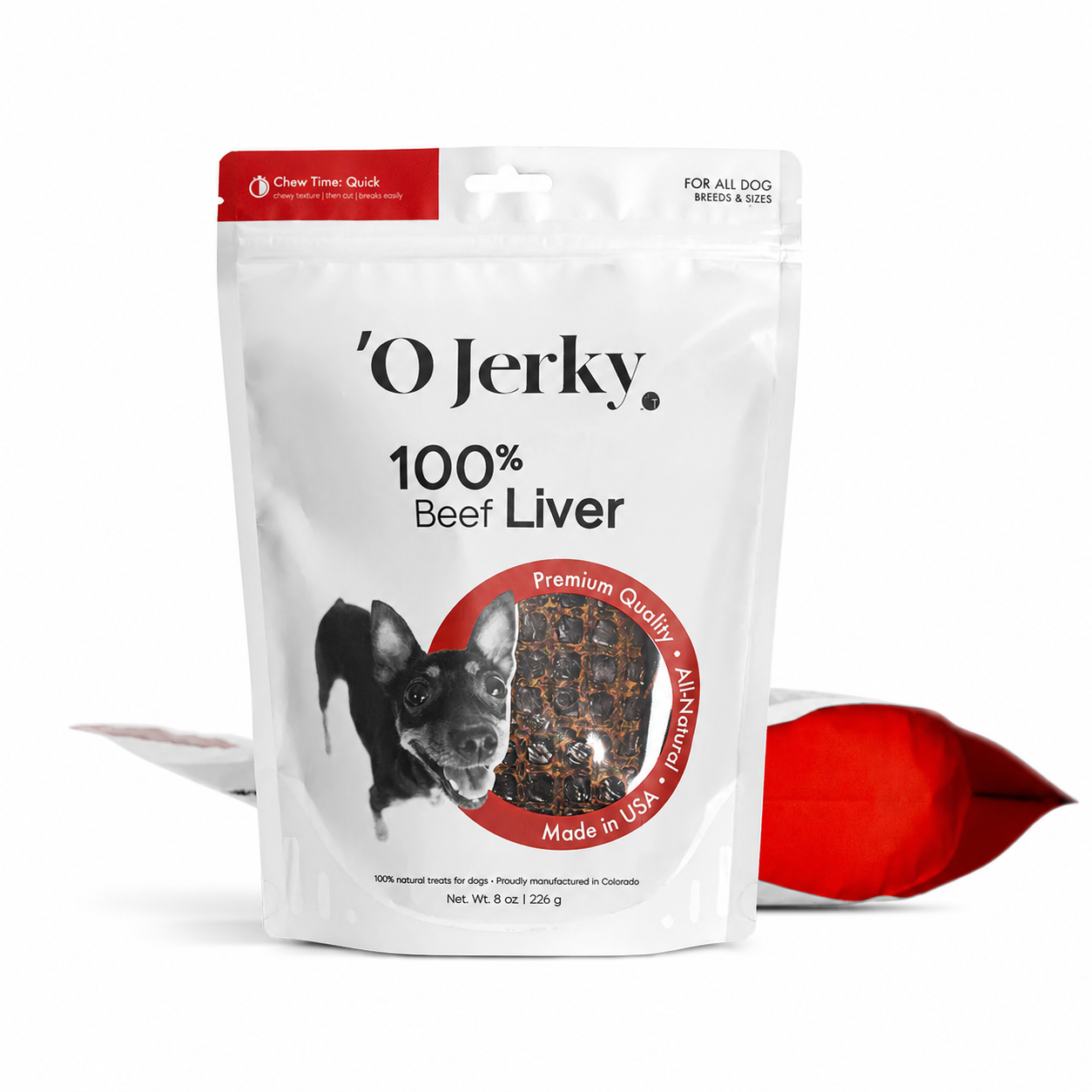 'O Jerky 100% Beef Liver Jerky, Single Ingredient Chewy Treats for Dogs | 4oz & 8oz