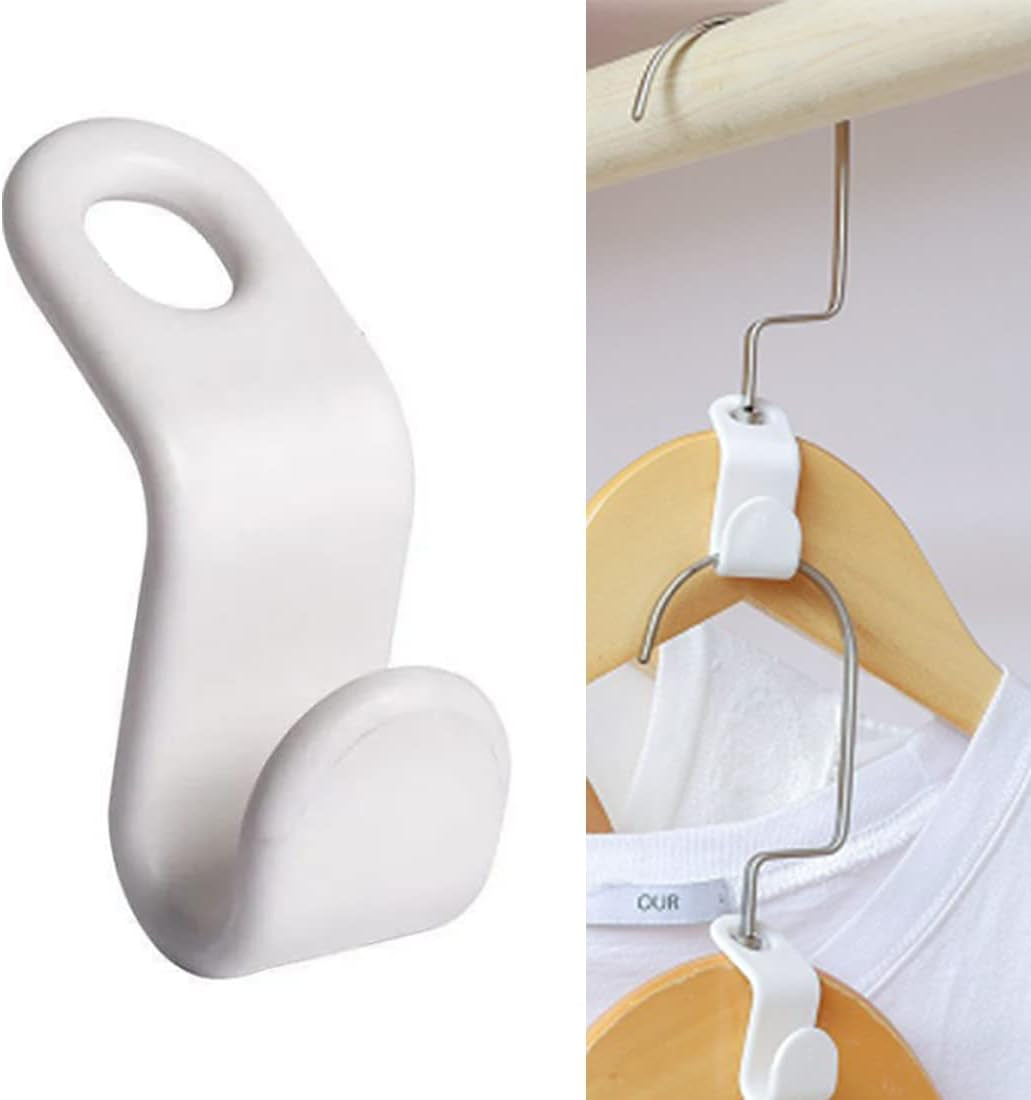 Maximize Your Closet Space with 100PCS Hanger Connector Hooks - Perfect for Small Spaces, Dorms & Apartments!