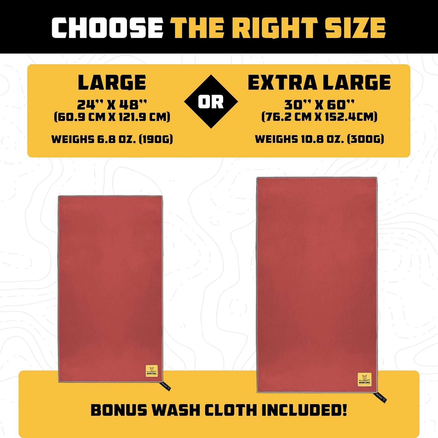 Microfiber Camping Towel - Quick Dry Towel for Travel, Backpacking, Hiking, Beach, Gym & Yoga - Compact, Fast Drying & Lightweight