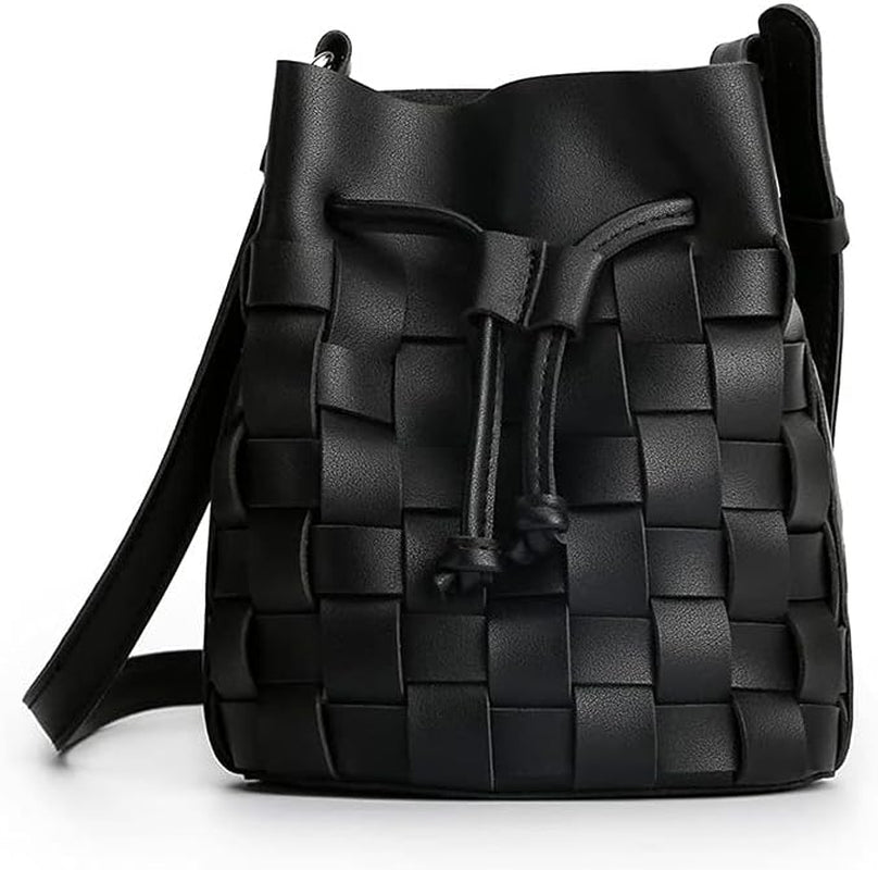 Tote Bag for Women, Mini Bucket Crossbody Top-Handle Vegan Leather Small Sized Retro Handbag (Ailin)