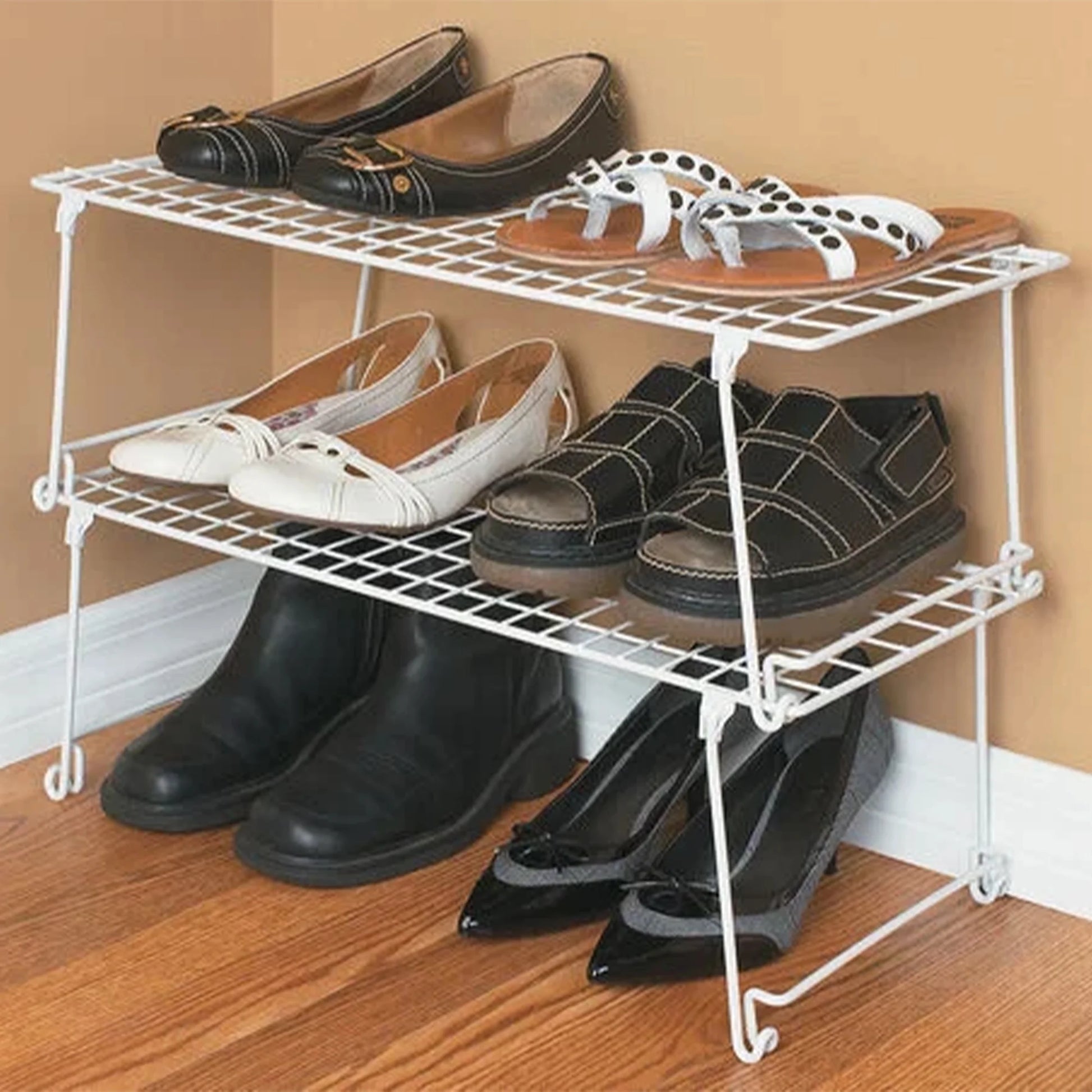 Multi-Purpose Closet Hanging Wire Storage Shelf, White