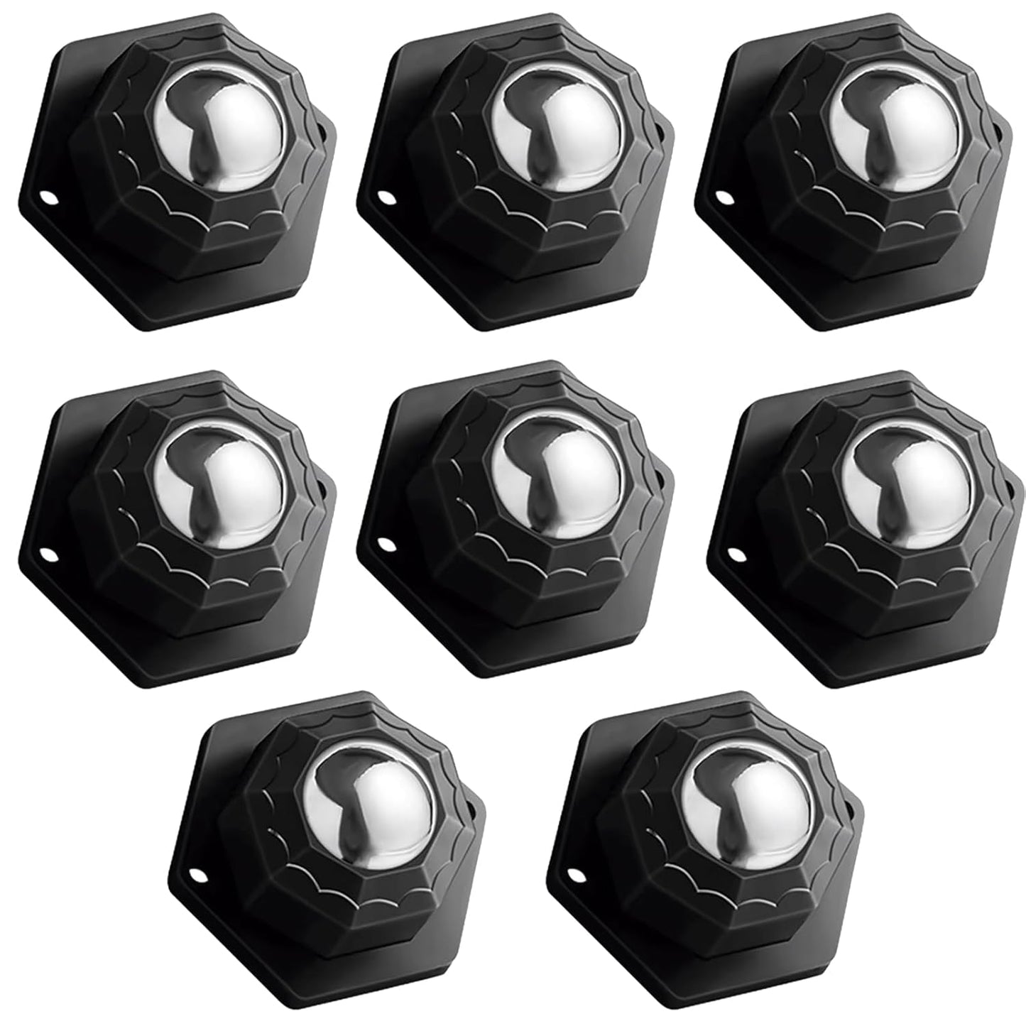 8 Pack Self Adhesive Caster Wheels, Swivel Wheels for Furniture, Load Capacity 30 LBS per Caster Wheels 1 Inch, Low Profile Paste Universal for Storage Box, Small Appliance Storage Bins (8)
