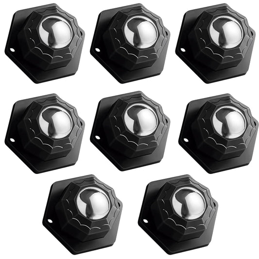 8 Pack Self Adhesive Caster Wheels, Swivel Wheels for Furniture, Load Capacity 30 LBS per Caster Wheels 1 Inch, Low Profile Paste Universal for Storage Box, Small Appliance Storage Bins (8)