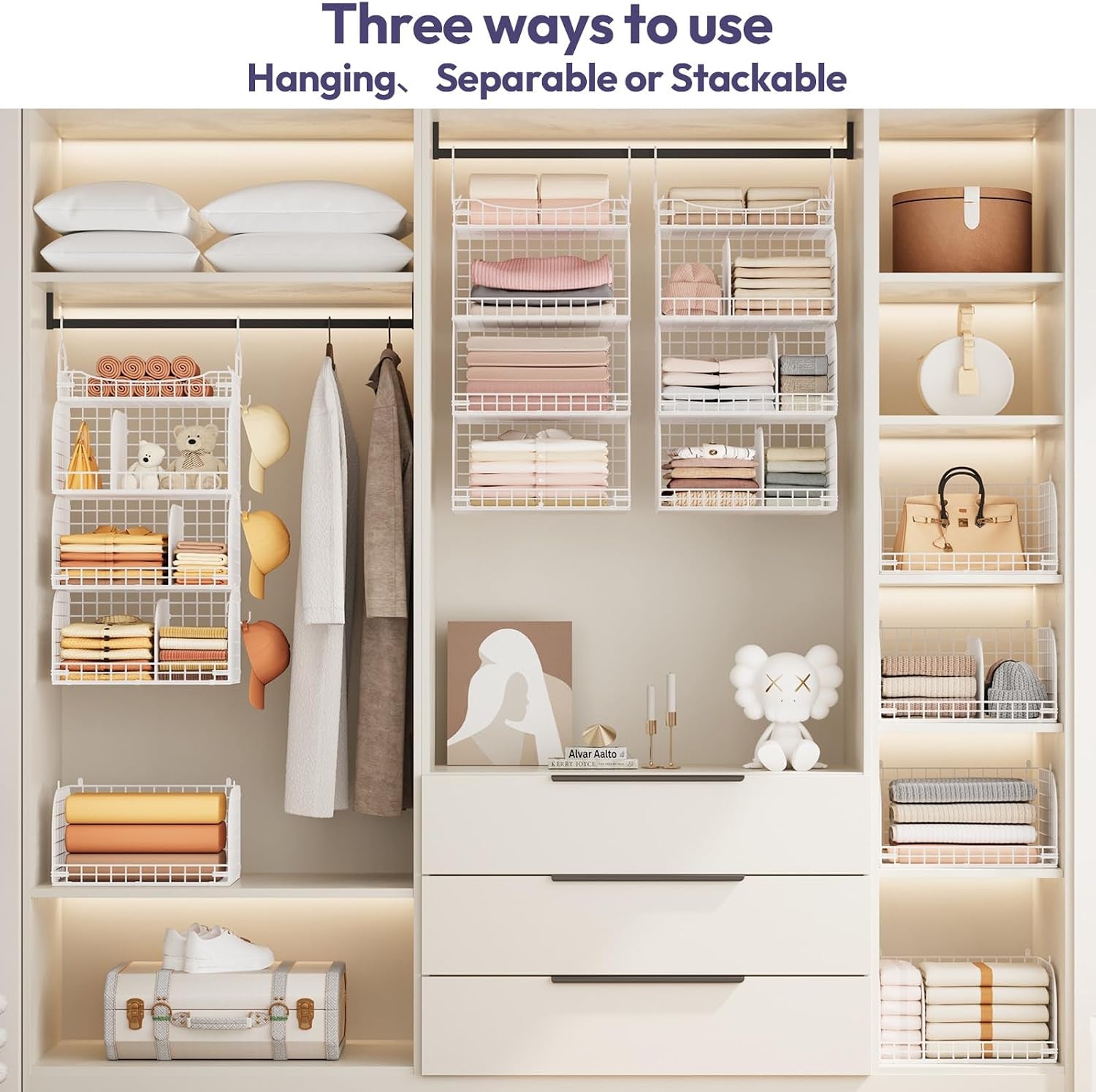 Hat Organizer and Hanging Closet Organizer