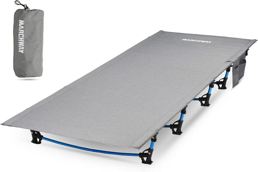 Ultralight Folding Tent Camping Cot Bed, Portable Compact for Outdoor Travel, Base Camp, Hiking, Mountaineering, Lightweight Backpacking (Grey)