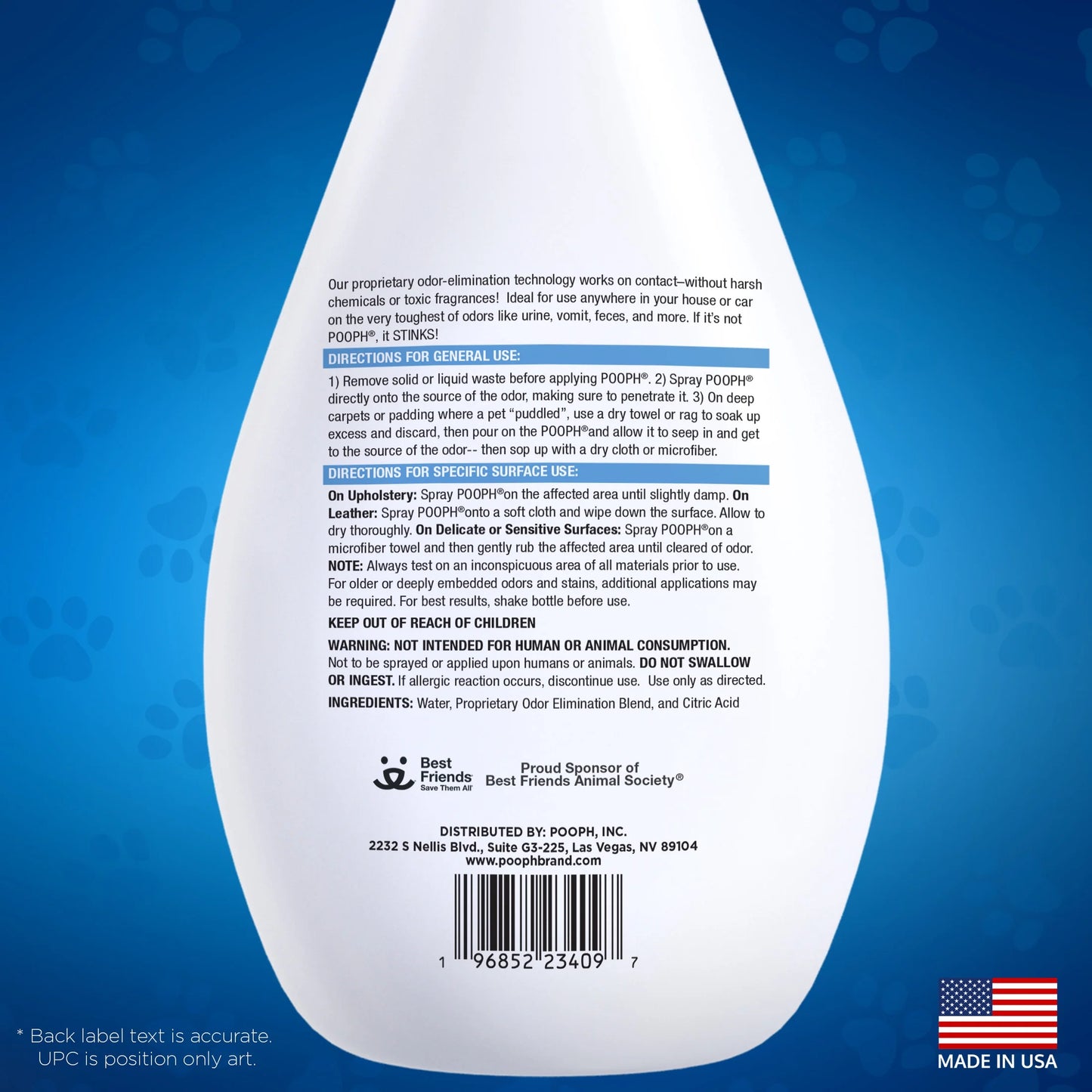 Pet Odor Eliminator Spray, 20 Oz, Fragrance Free, No Harsh Chemicals