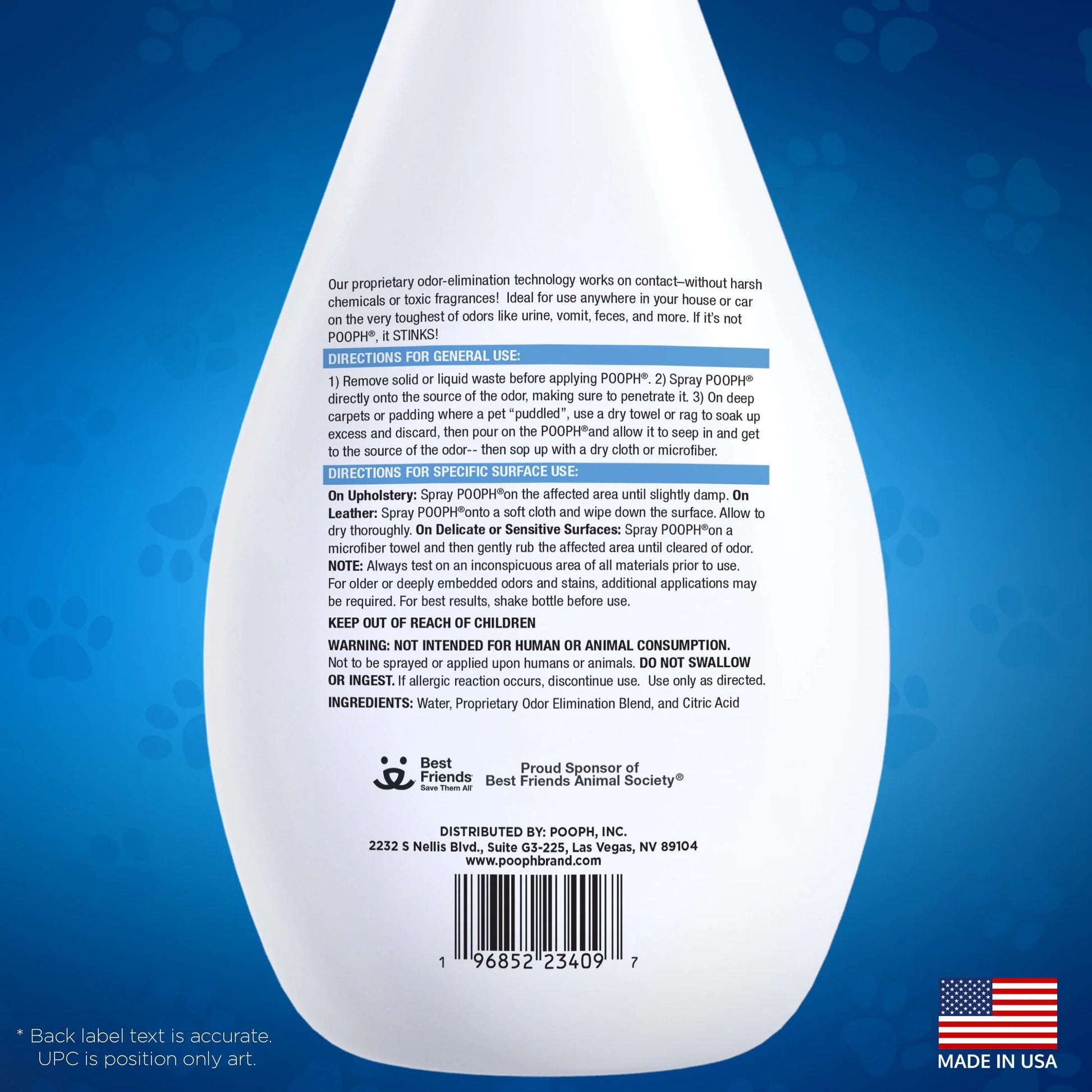 Pet Odor Eliminator Spray, 20 Oz, Fragrance Free, No Harsh Chemicals